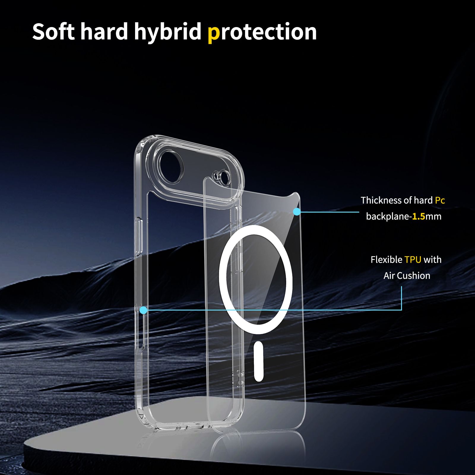 Aero Shield 1.5MM MagSafe Precise Camera Cutout Clear Case — 50