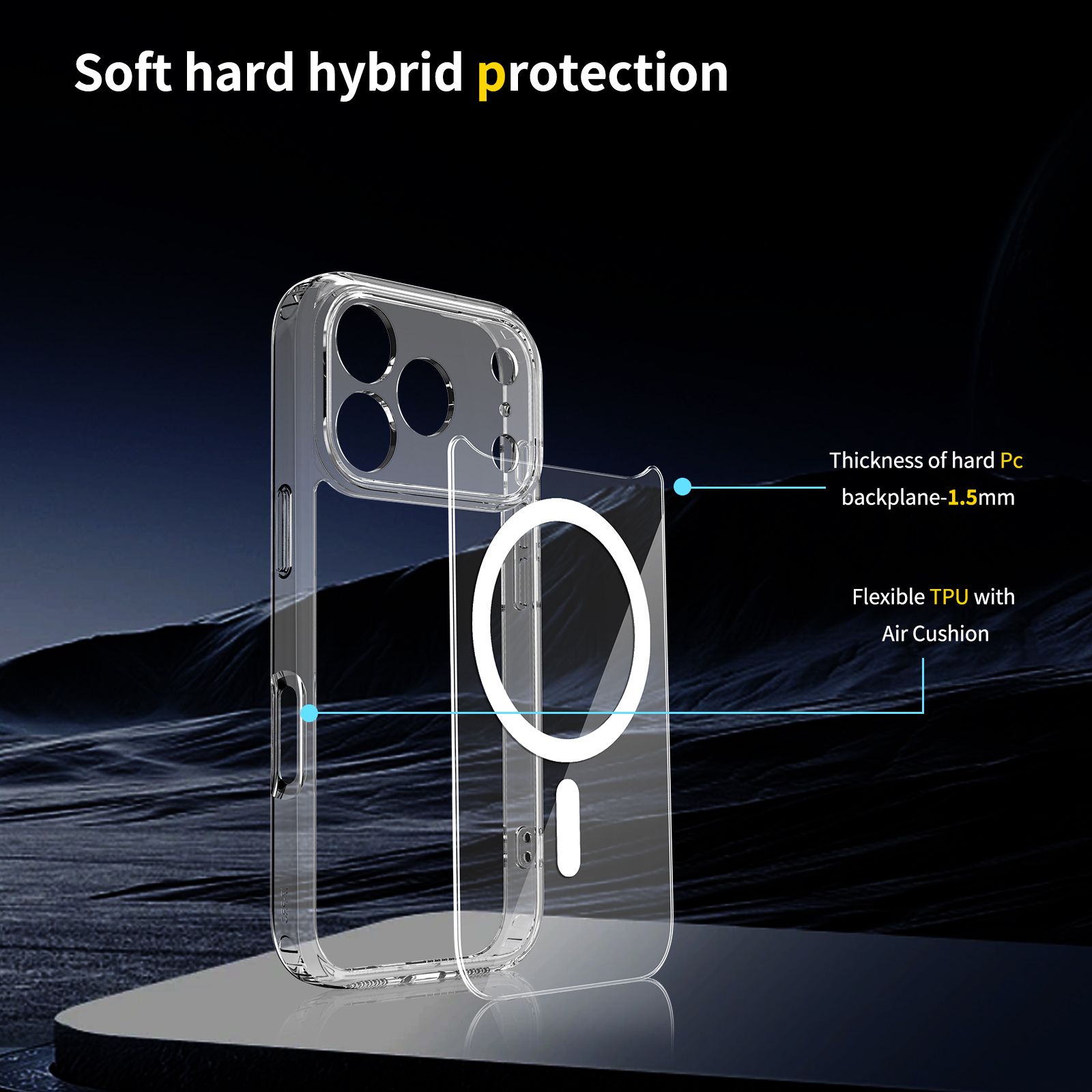 Aero Shield 1.5MM MagSafe Precise Camera Cutout Clear Case — 67