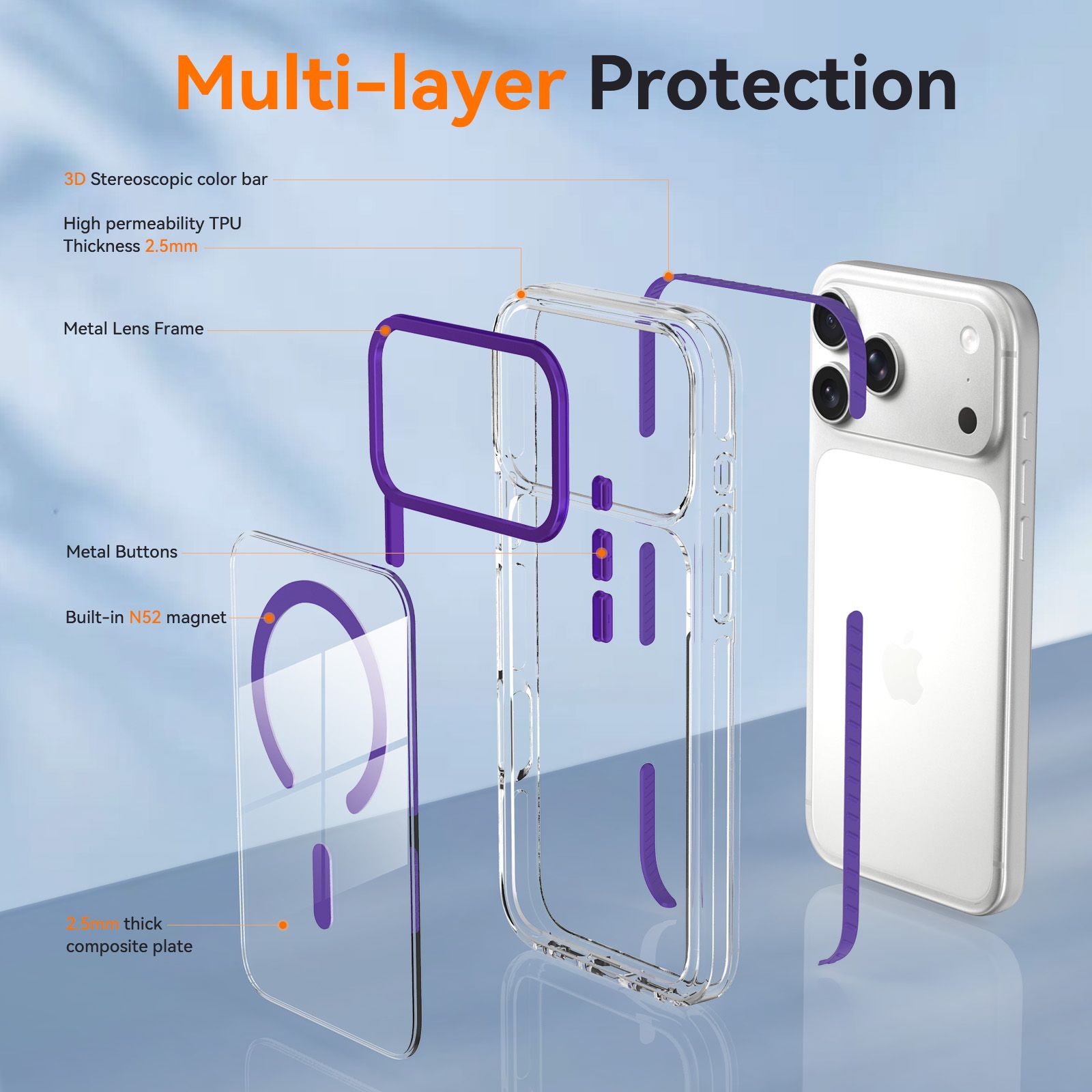Chroma 2.5MM Colorful Magnetic Clear Case — 102