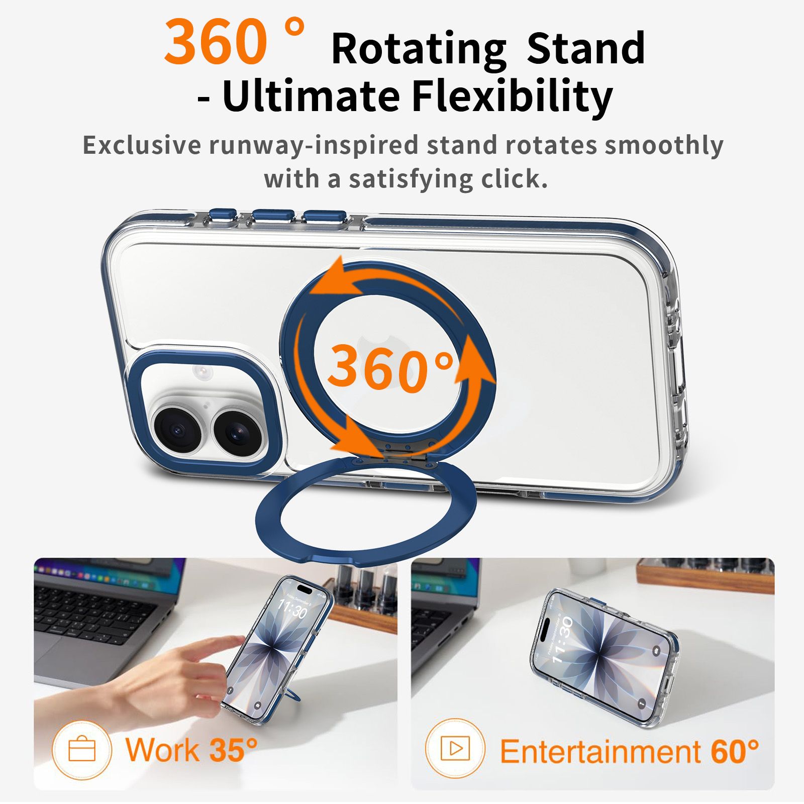Chroma Orbit Colorful 360° Rotating Stand Magnetic Case — 30