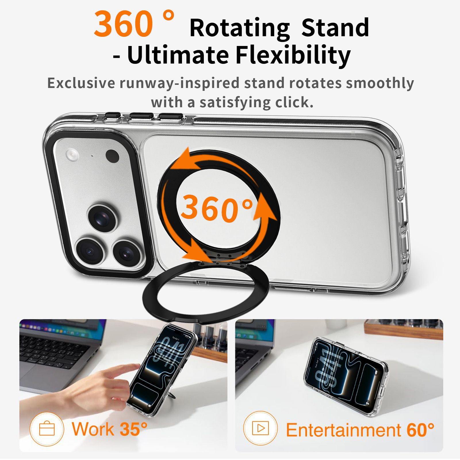Chroma Orbit Colorful 360° Rotating Stand Magnetic Case — 72
