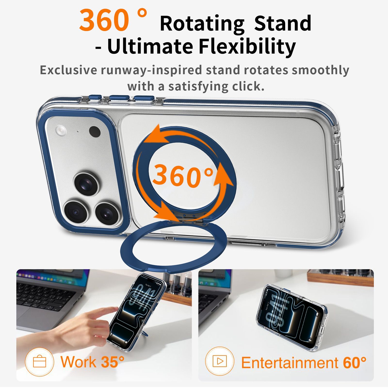 Chroma Orbit Colorful 360° Rotating Stand Magnetic Case — 65