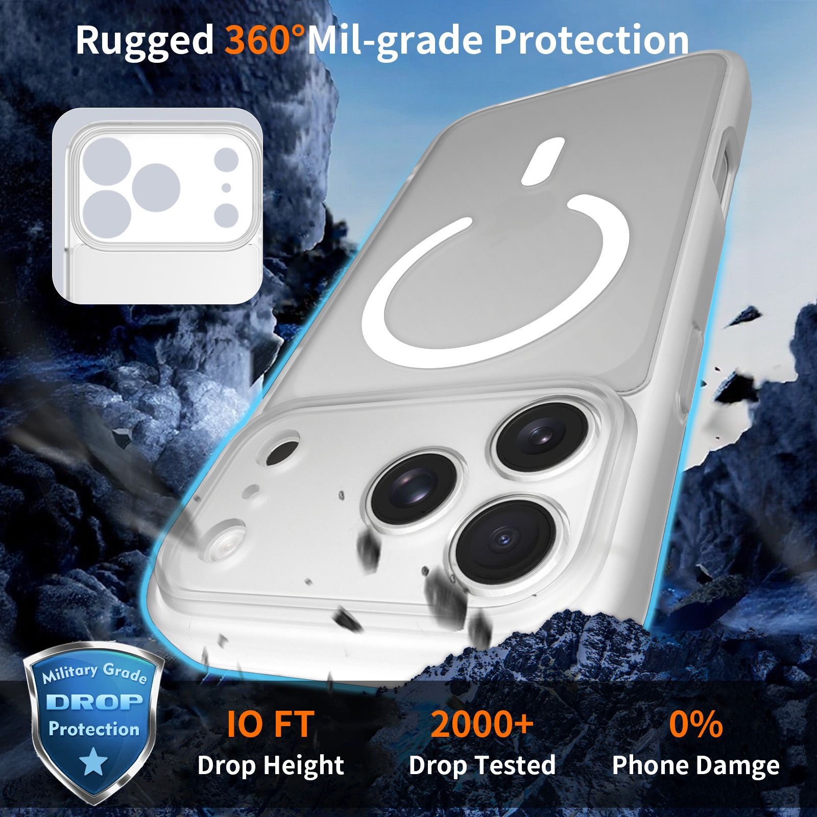 Frost Shield Translucent Matte Frosted Skin Feel Magsafe Case — 125