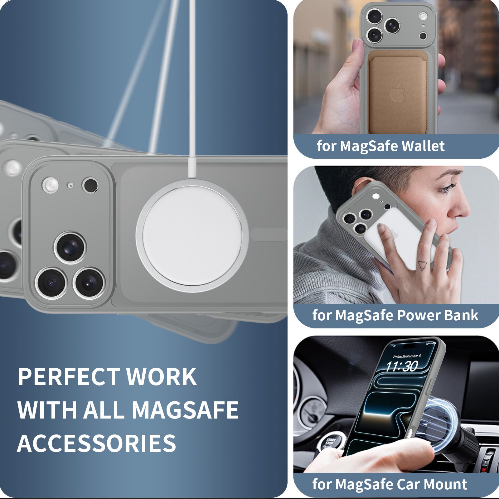 Frost Shield Translucent Matte Frosted Skin Feel Magsafe Case — 85
