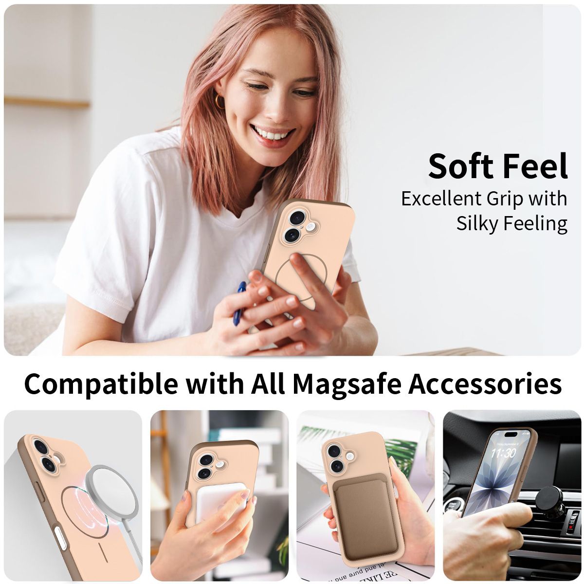 Aura Contrast Color Skin Feel Magsafe Case — 73