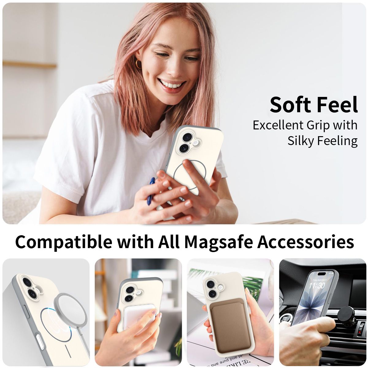 Aura Contrast Color Skin Feel Magsafe Case — 79
