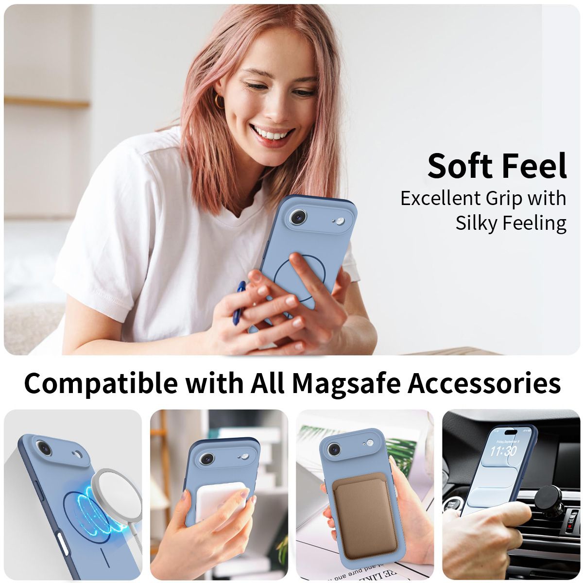 Aura Contrast Color Skin Feel Magsafe Case — 117