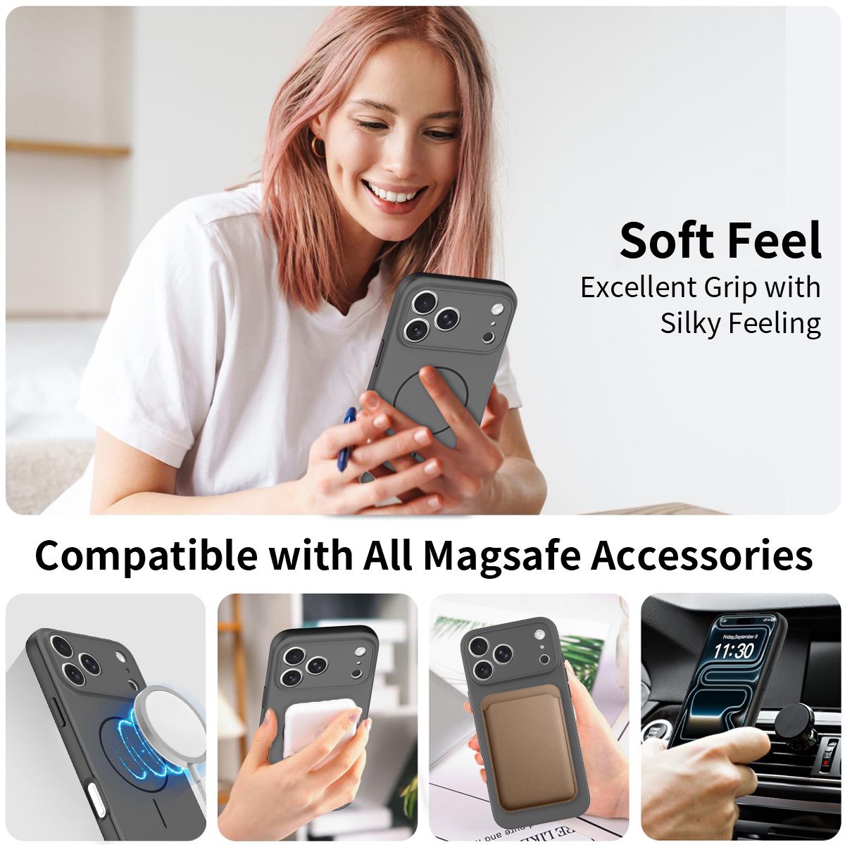 Aura Contrast Color Skin Feel Magsafe Case — 161