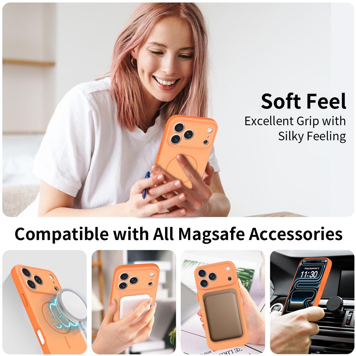 Aura Contrast Color Skin Feel Magsafe Case — 173