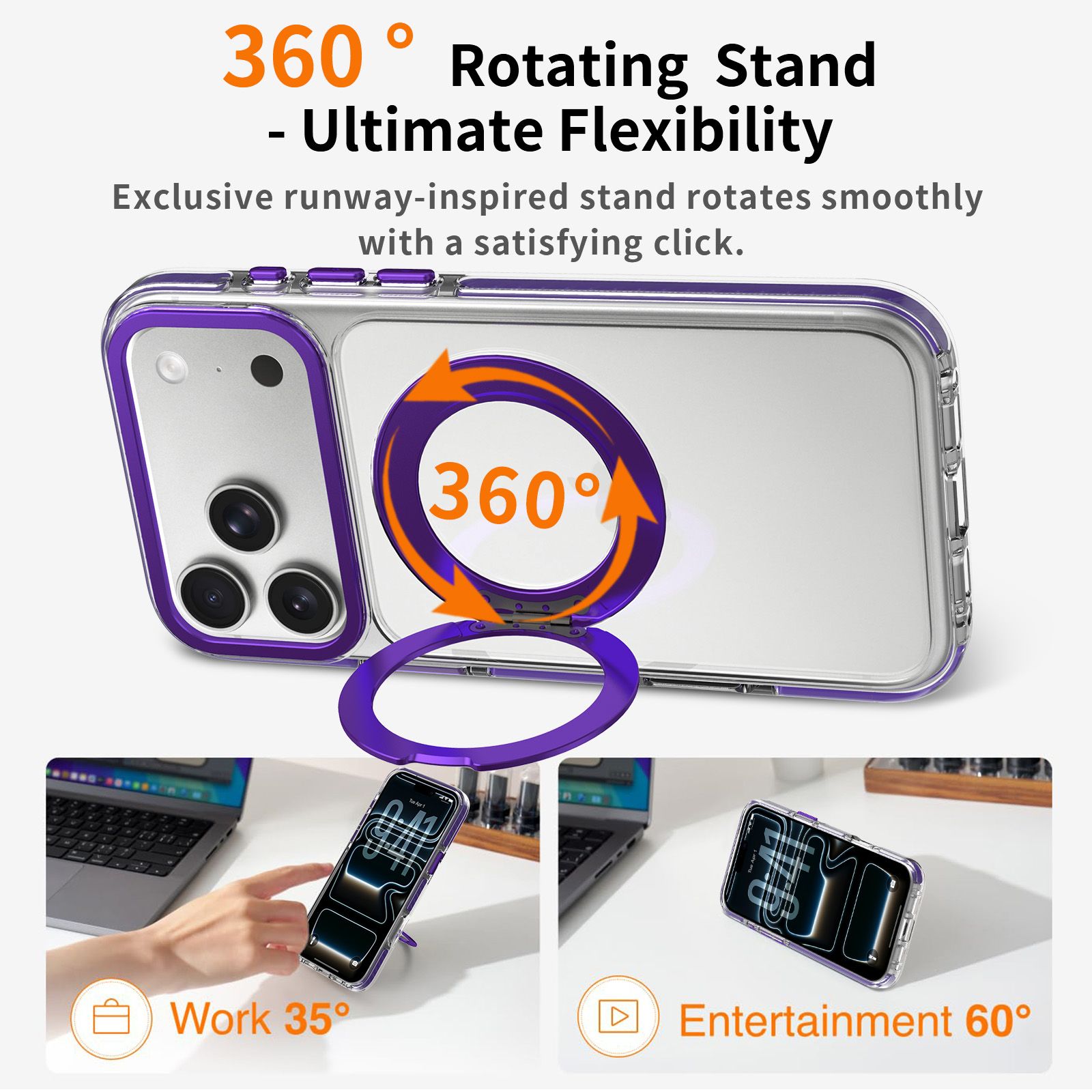 Chroma Orbit Colorful 360° Rotating Stand Magnetic Case — 96