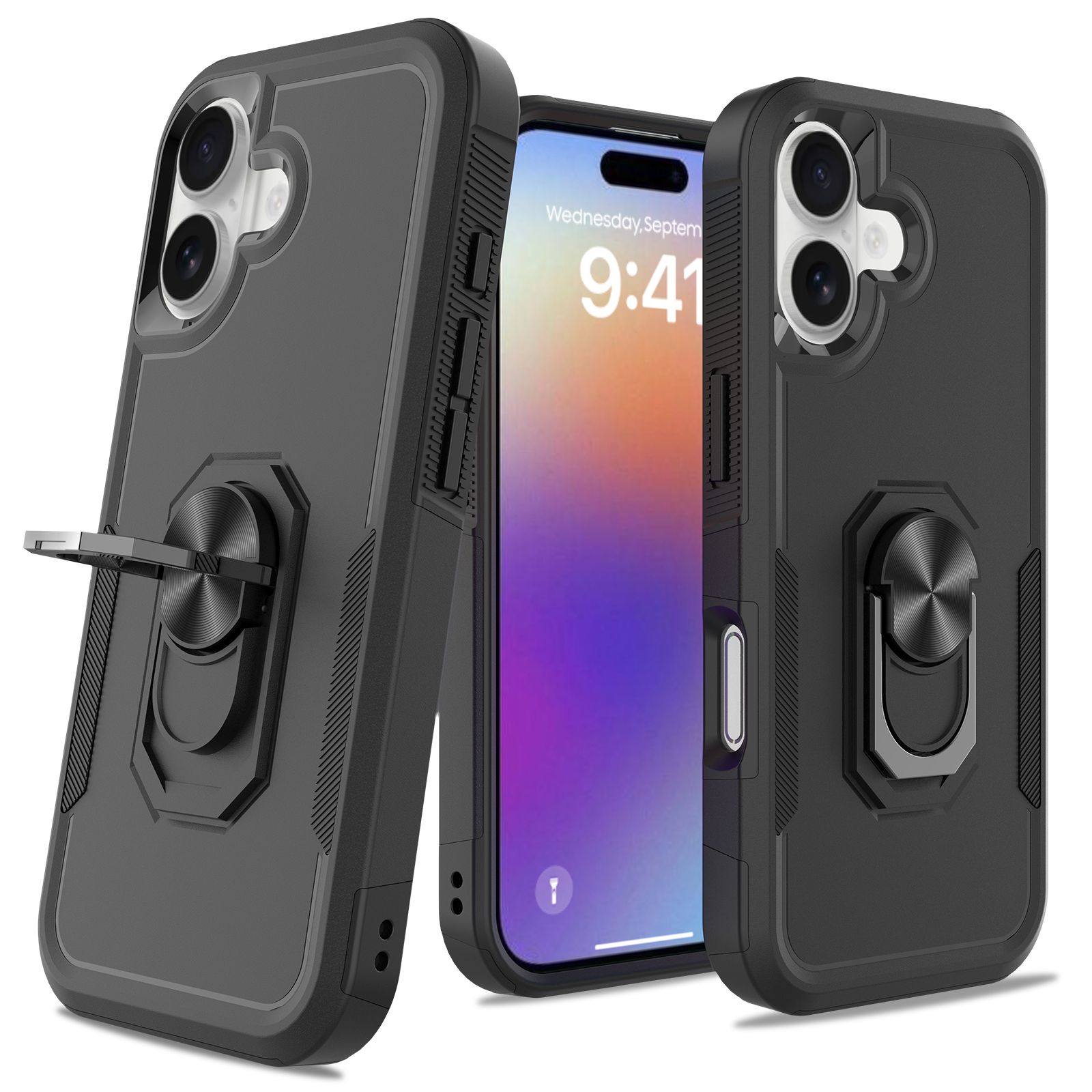 Apex Grip Dual Layer Rugged Case with Ring Kickstand — 3