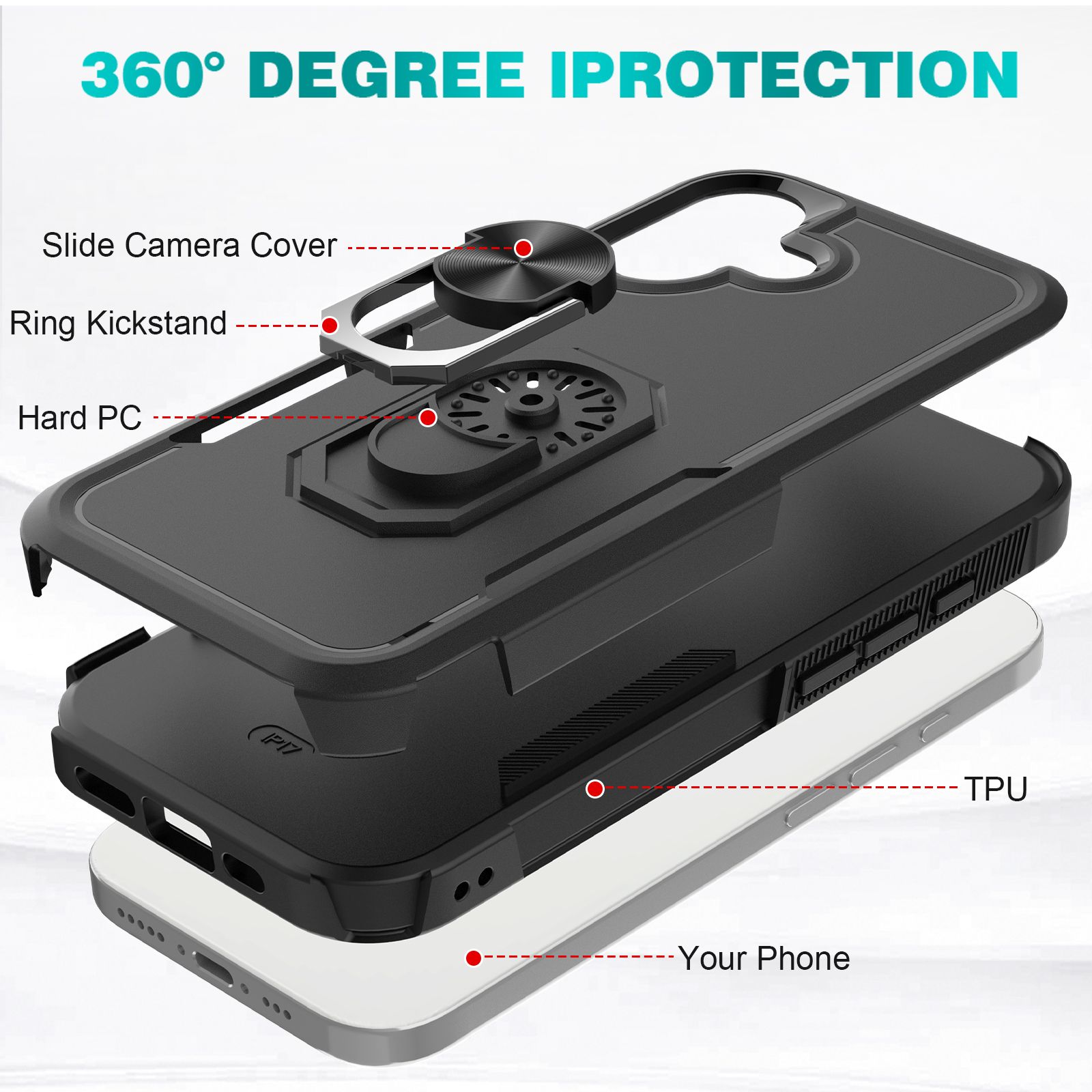 Apex Grip Dual Layer Rugged Case with Ring Kickstand — 4