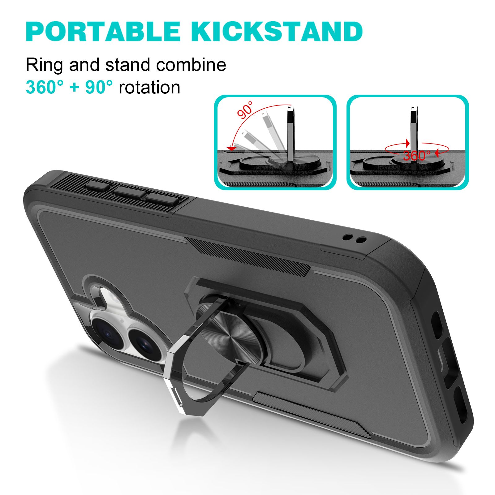 Apex Grip Dual Layer Rugged Case with Ring Kickstand — 5