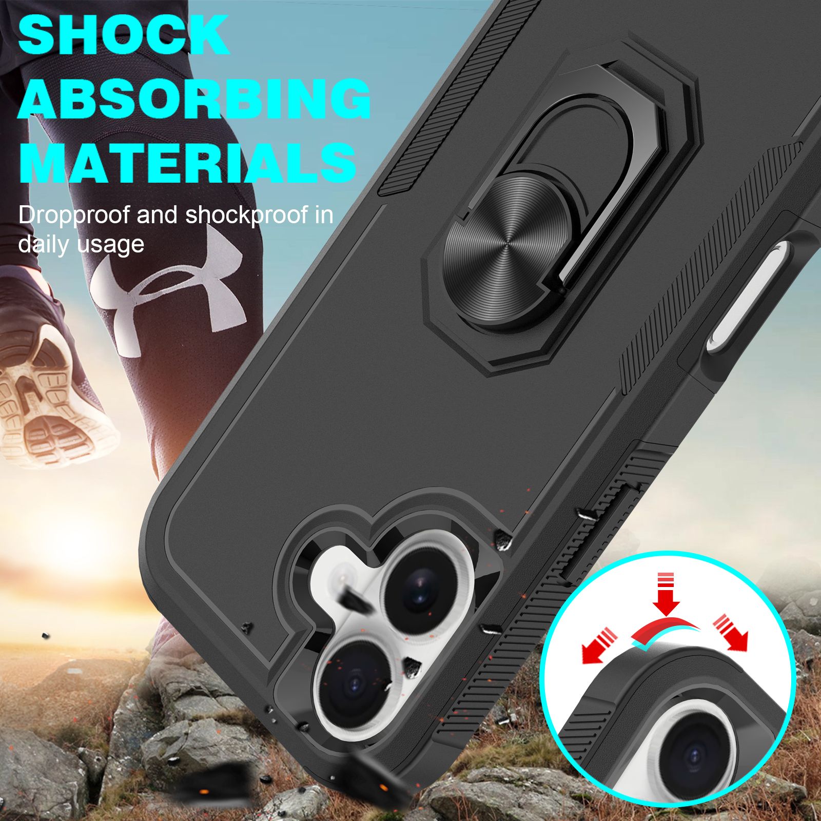 Apex Grip Dual Layer Rugged Case with Ring Kickstand — 7
