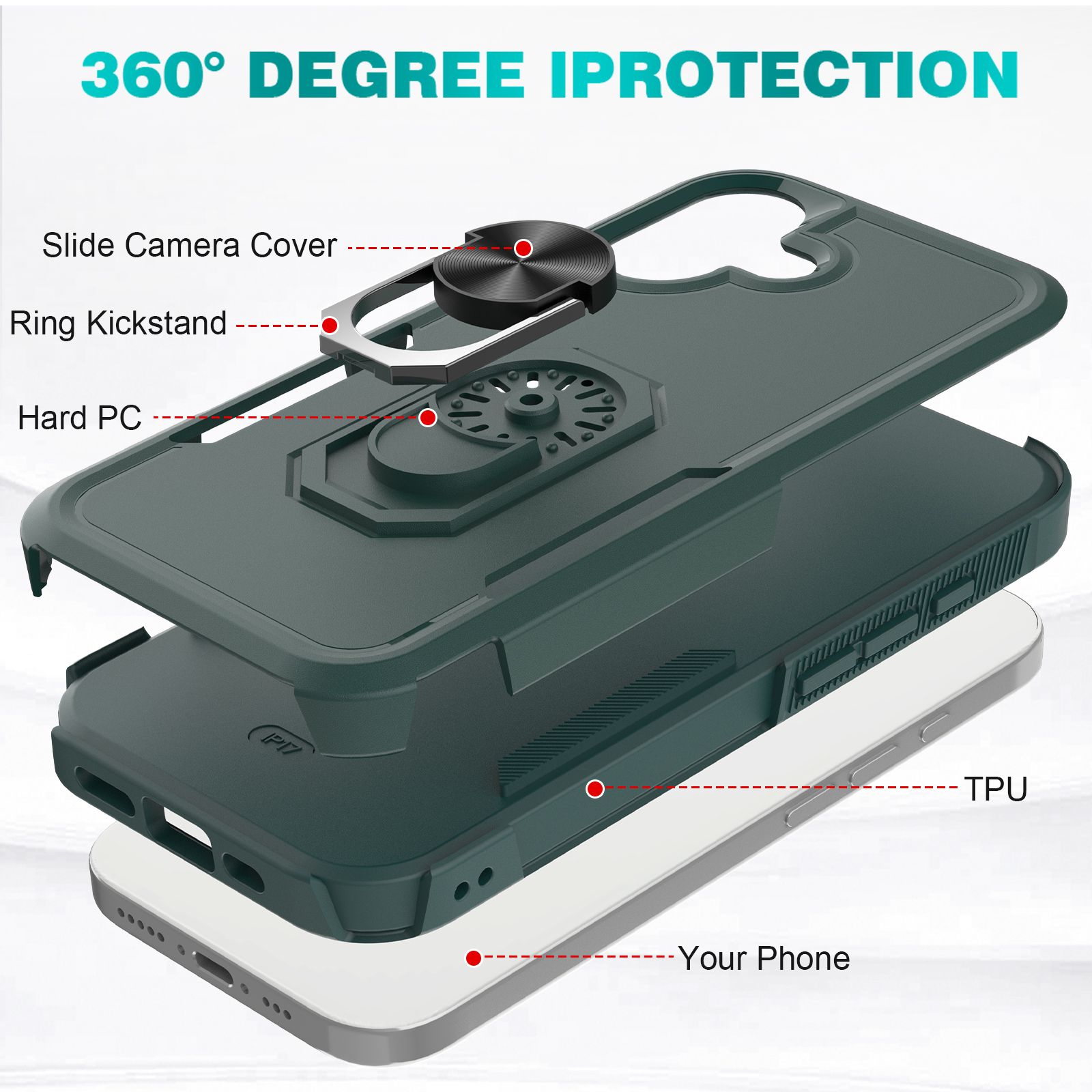 Apex Grip Dual Layer Rugged Case with Ring Kickstand — 31