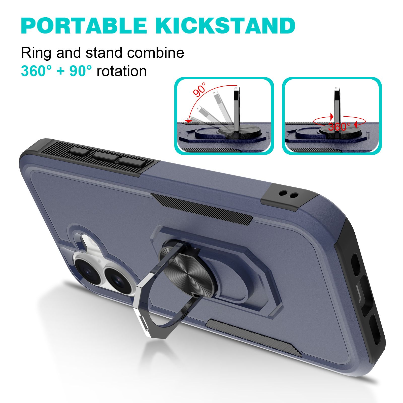 Apex Grip Dual Layer Rugged Case with Ring Kickstand — 17