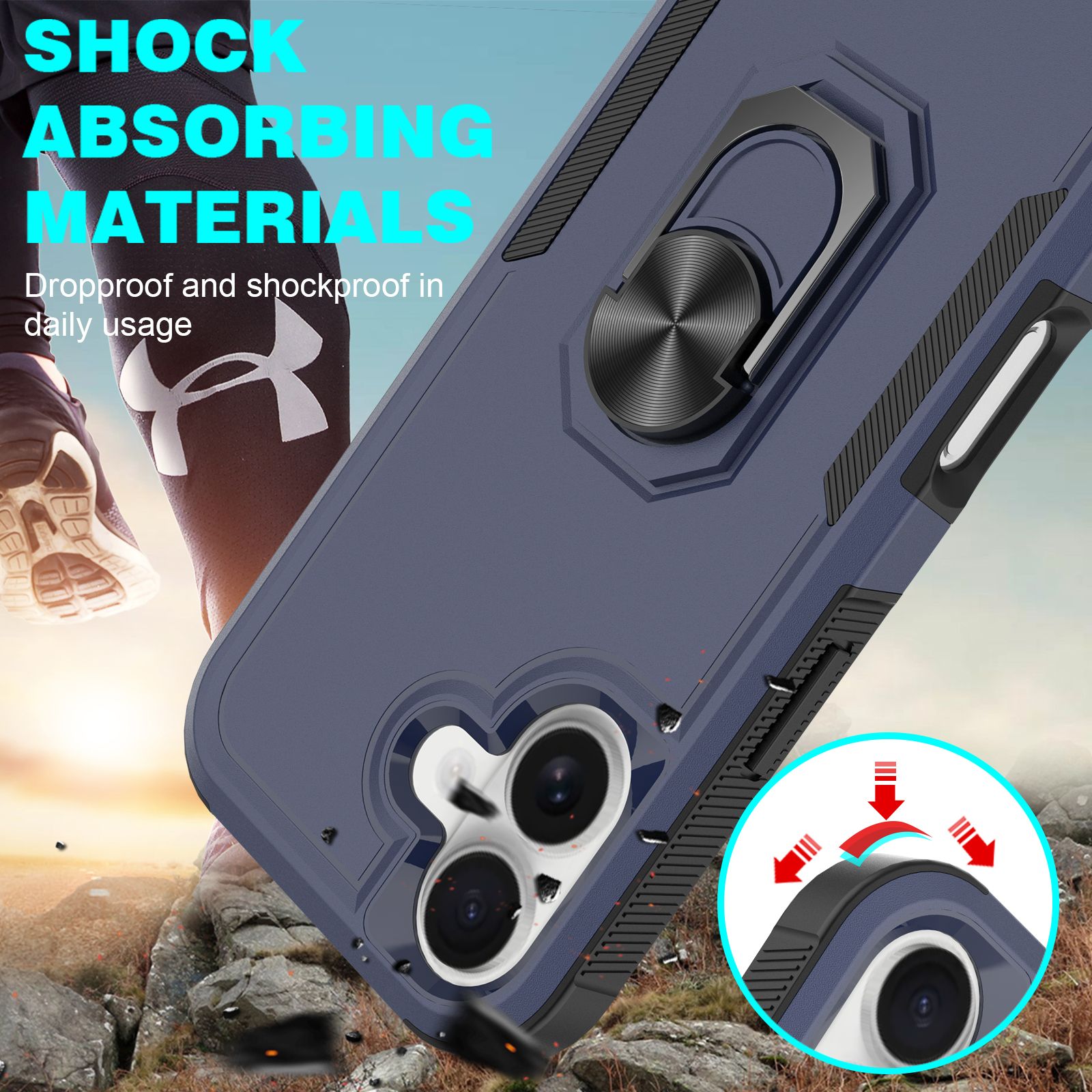 Apex Grip Dual Layer Rugged Case with Ring Kickstand — 19