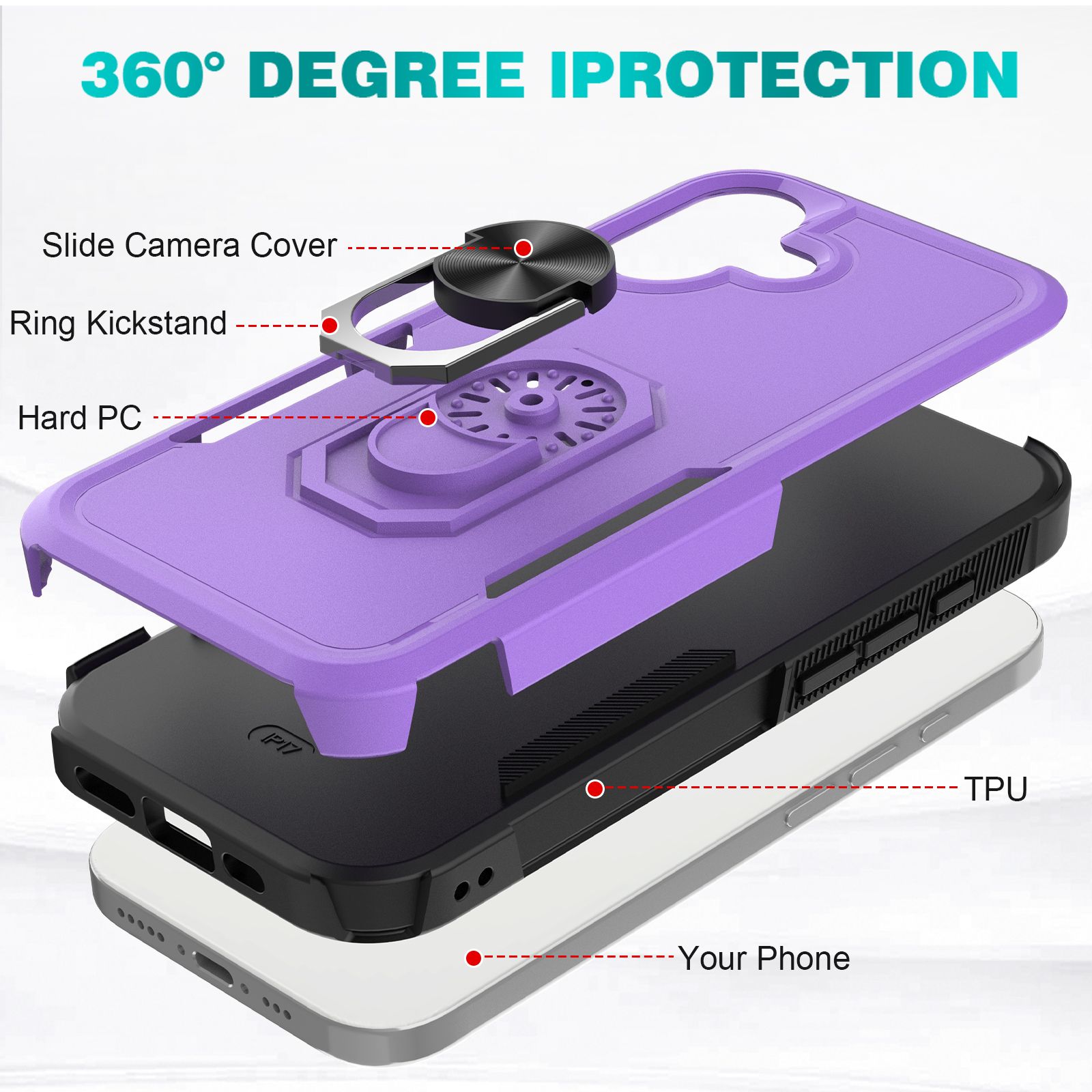 Apex Grip Dual Layer Rugged Case with Ring Kickstand — 21