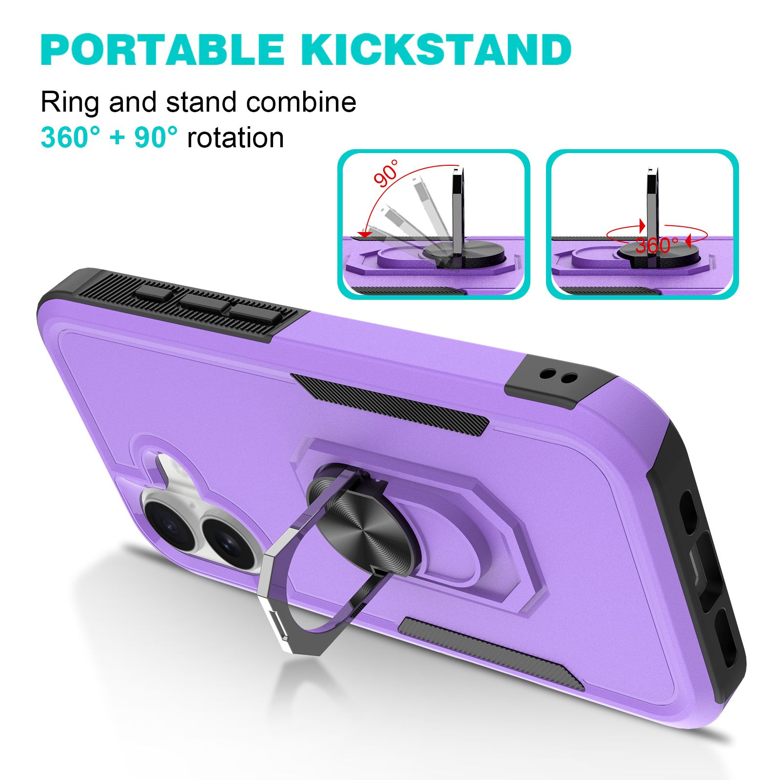 Apex Grip Dual Layer Rugged Case with Ring Kickstand — 22