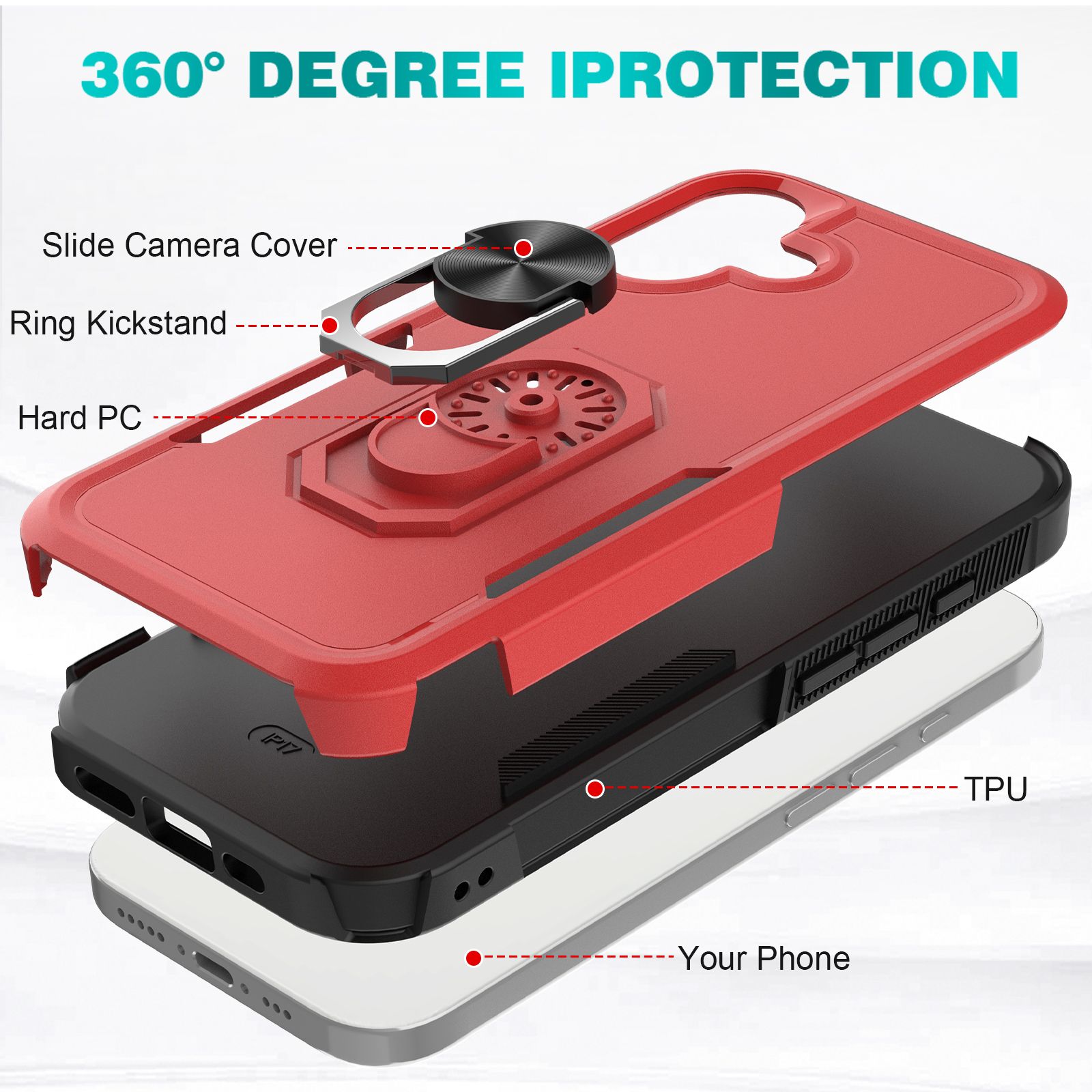 Apex Grip Dual Layer Rugged Case with Ring Kickstand — 26