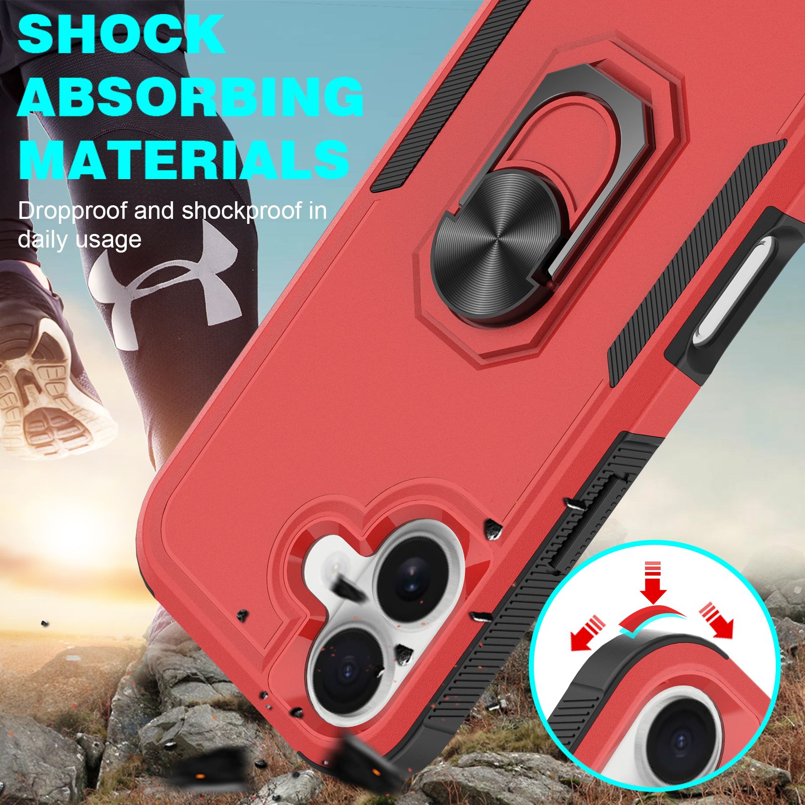 Apex Grip Dual Layer Rugged Case with Ring Kickstand — 29