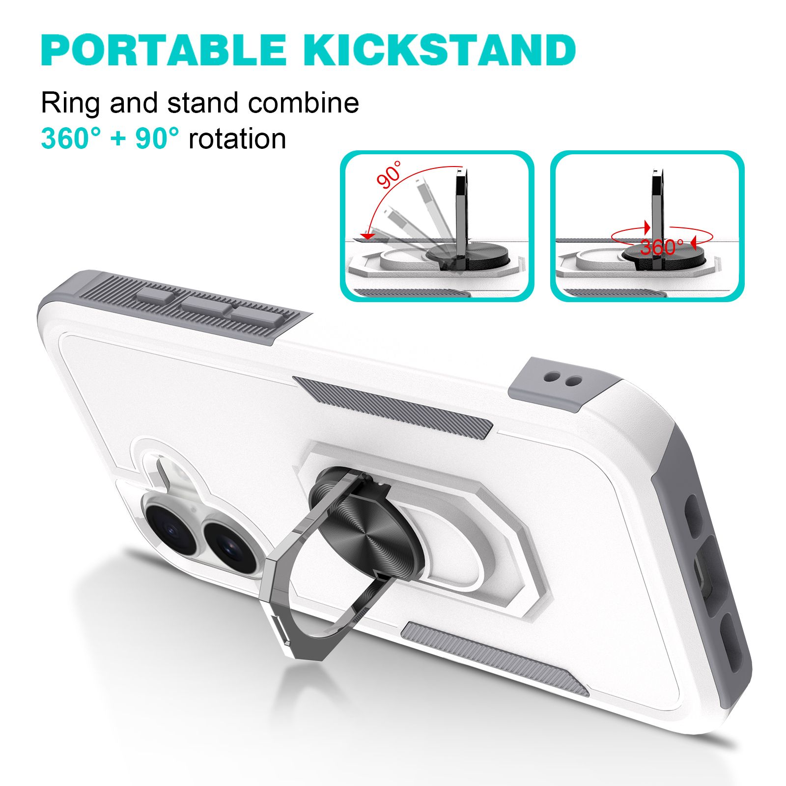 Apex Grip Dual Layer Rugged Case with Ring Kickstand — 12