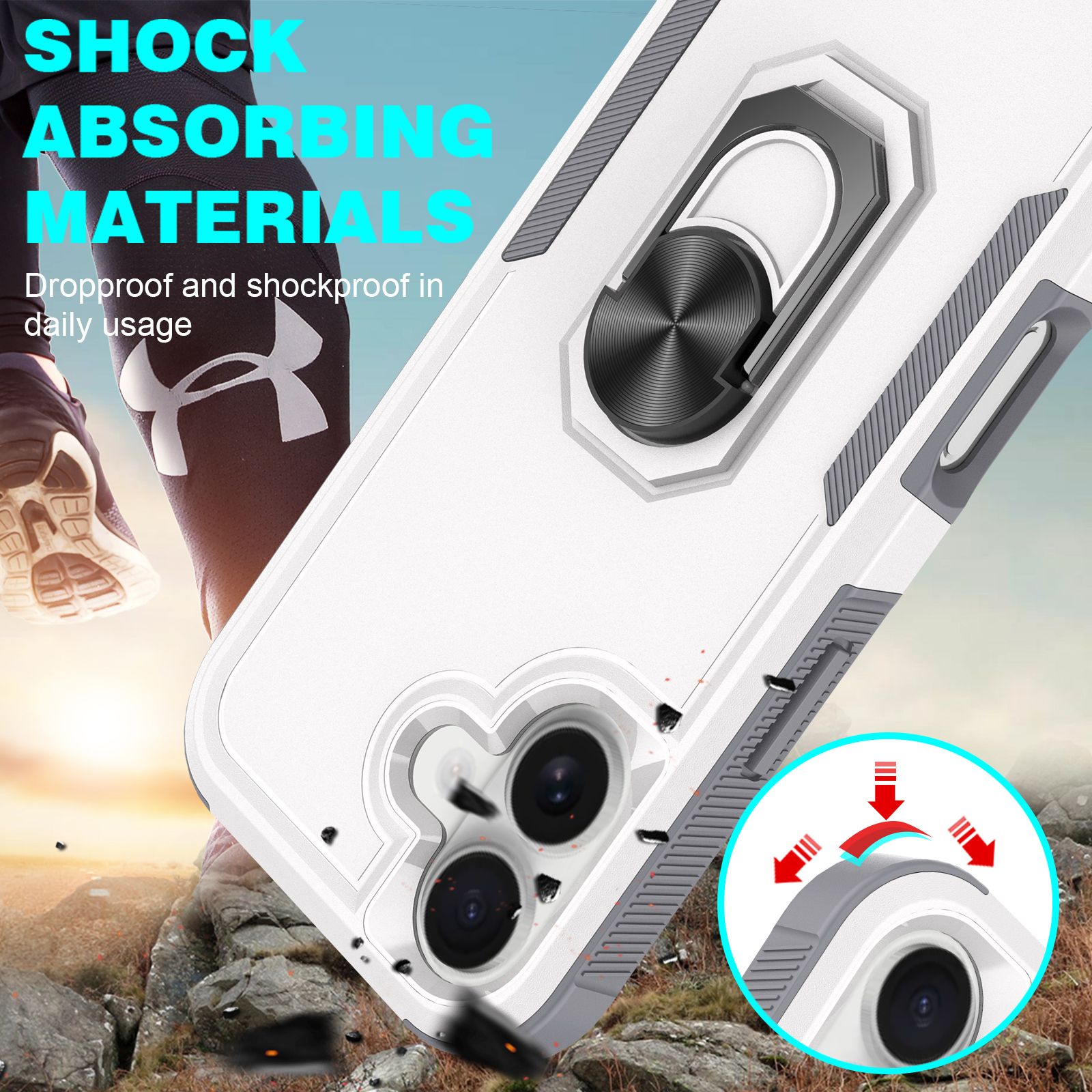 Apex Grip Dual Layer Rugged Case with Ring Kickstand — 14