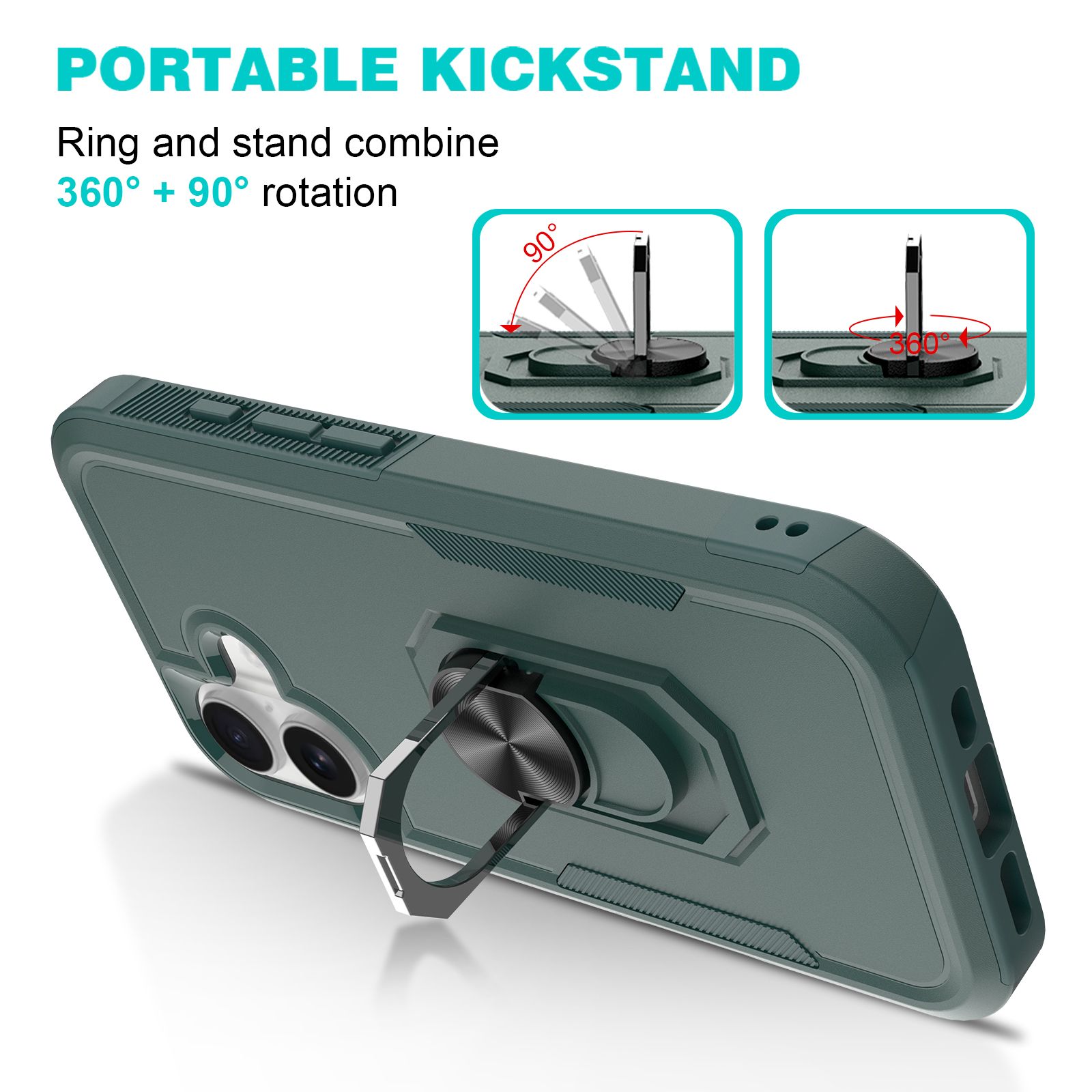 Apex Grip Dual Layer Rugged Case with Ring Kickstand — 32