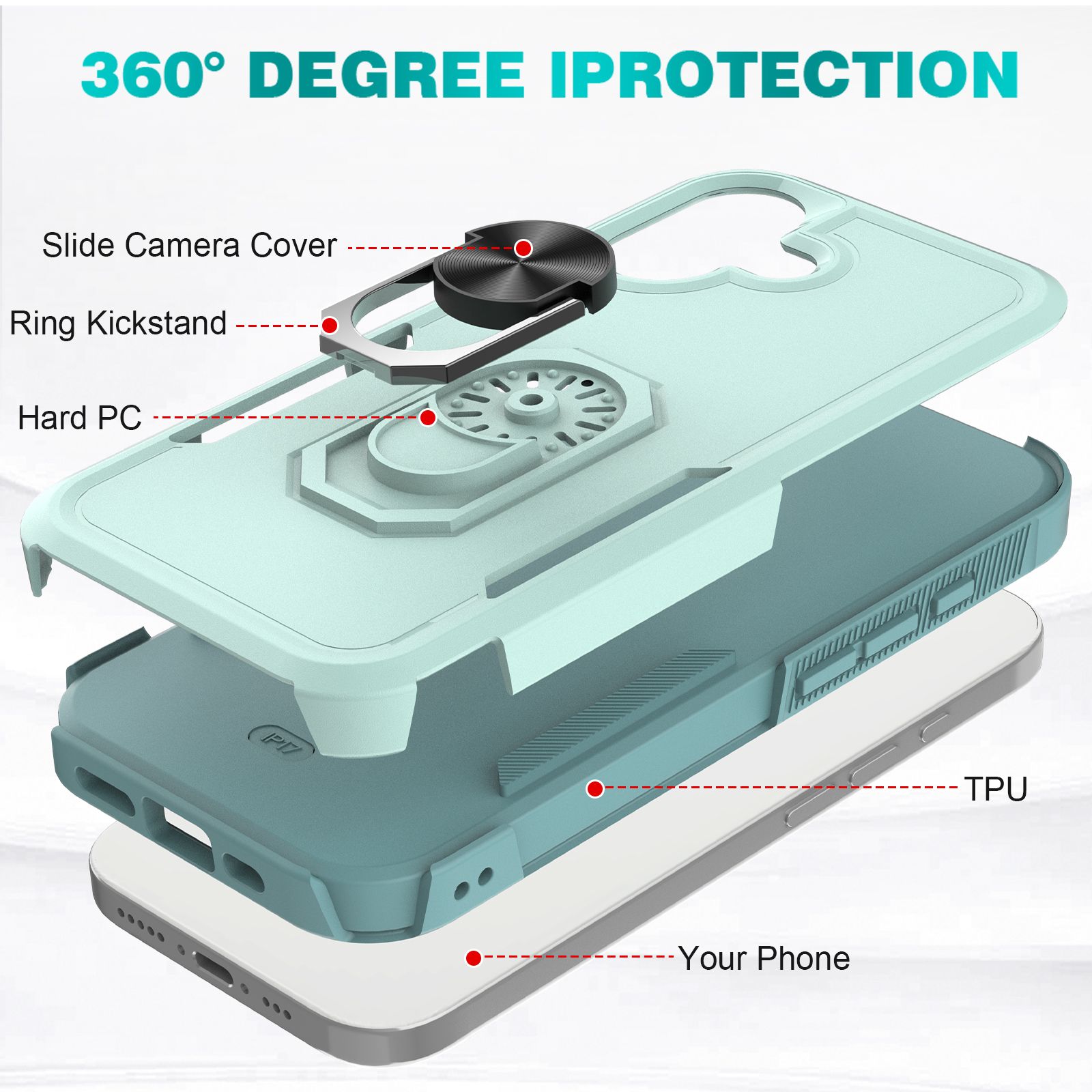 Apex Grip Dual Layer Rugged Case with Ring Kickstand — 36