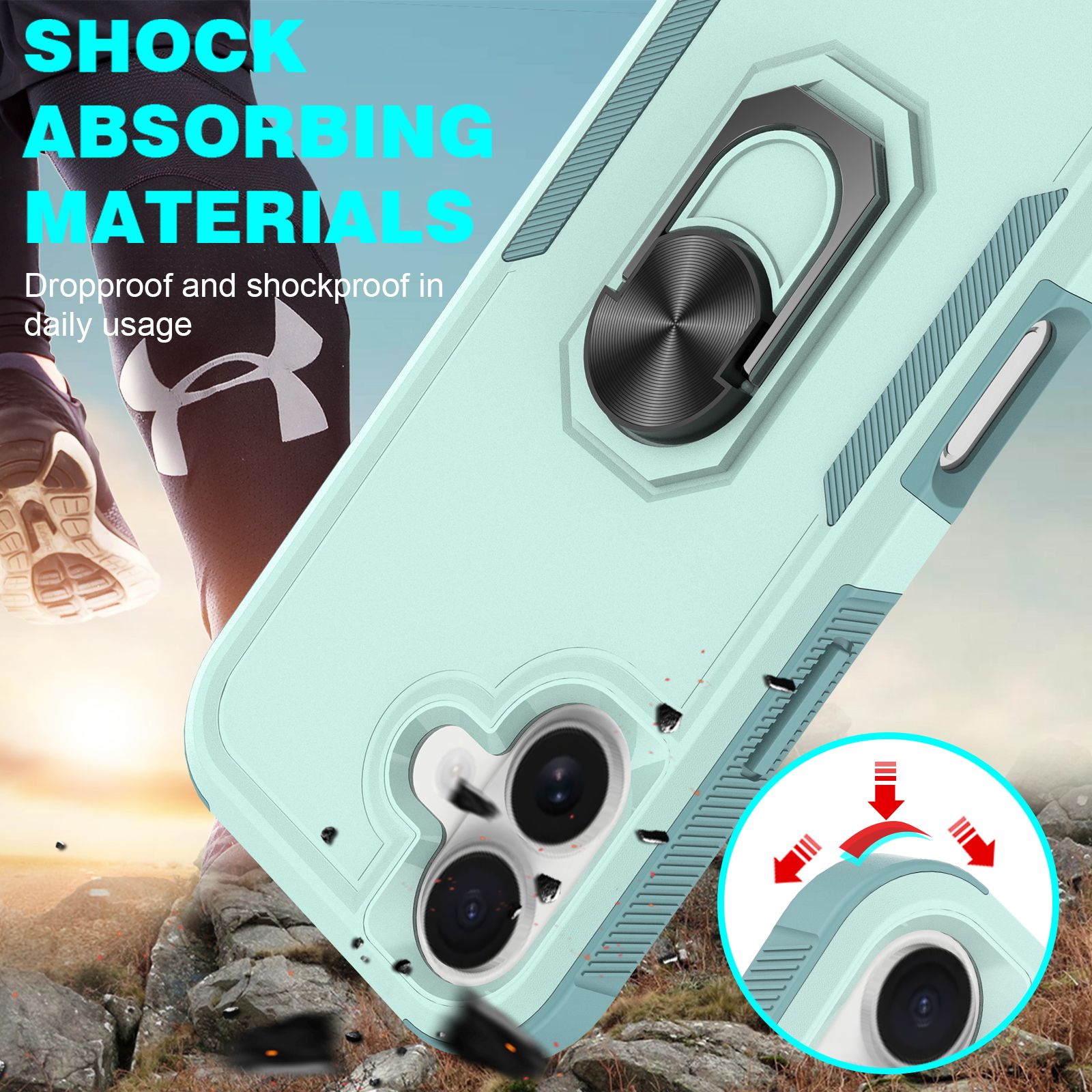 Apex Grip Dual Layer Rugged Case with Ring Kickstand — 39