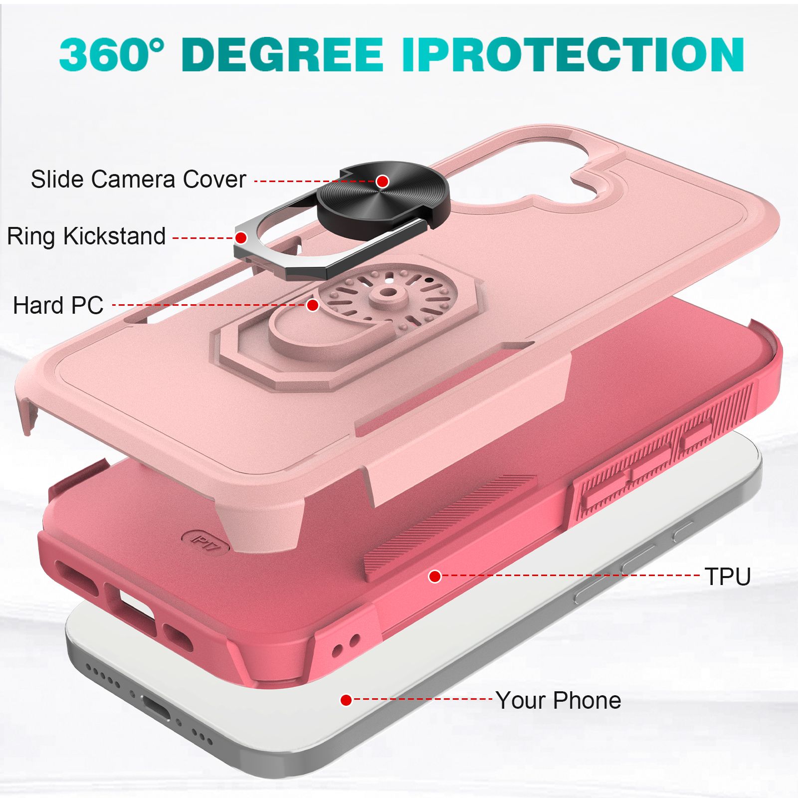 Apex Grip Dual Layer Rugged Case with Ring Kickstand — 41