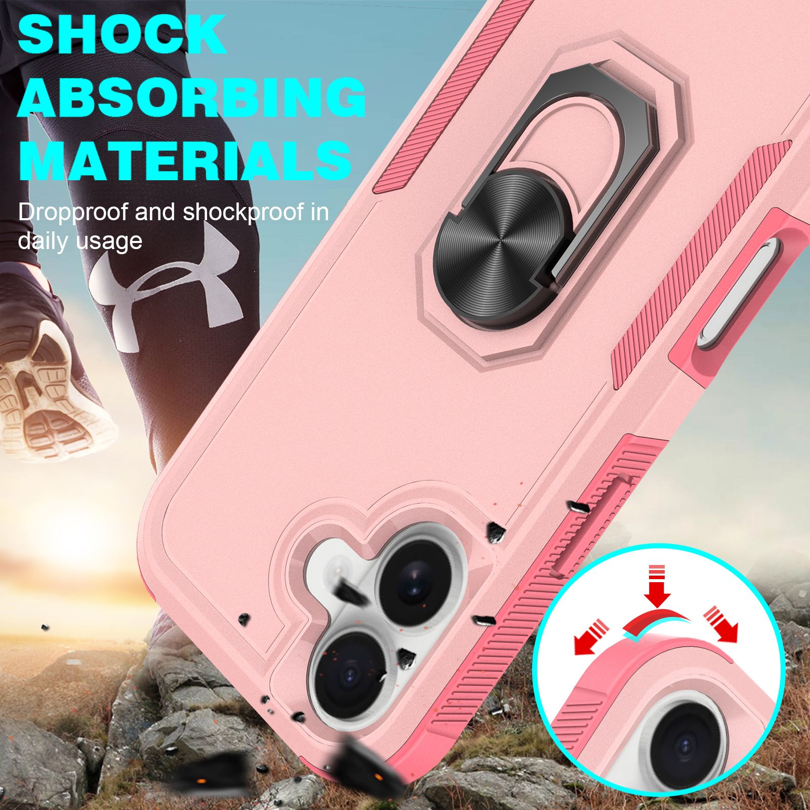 Apex Grip Dual Layer Rugged Case with Ring Kickstand — 44