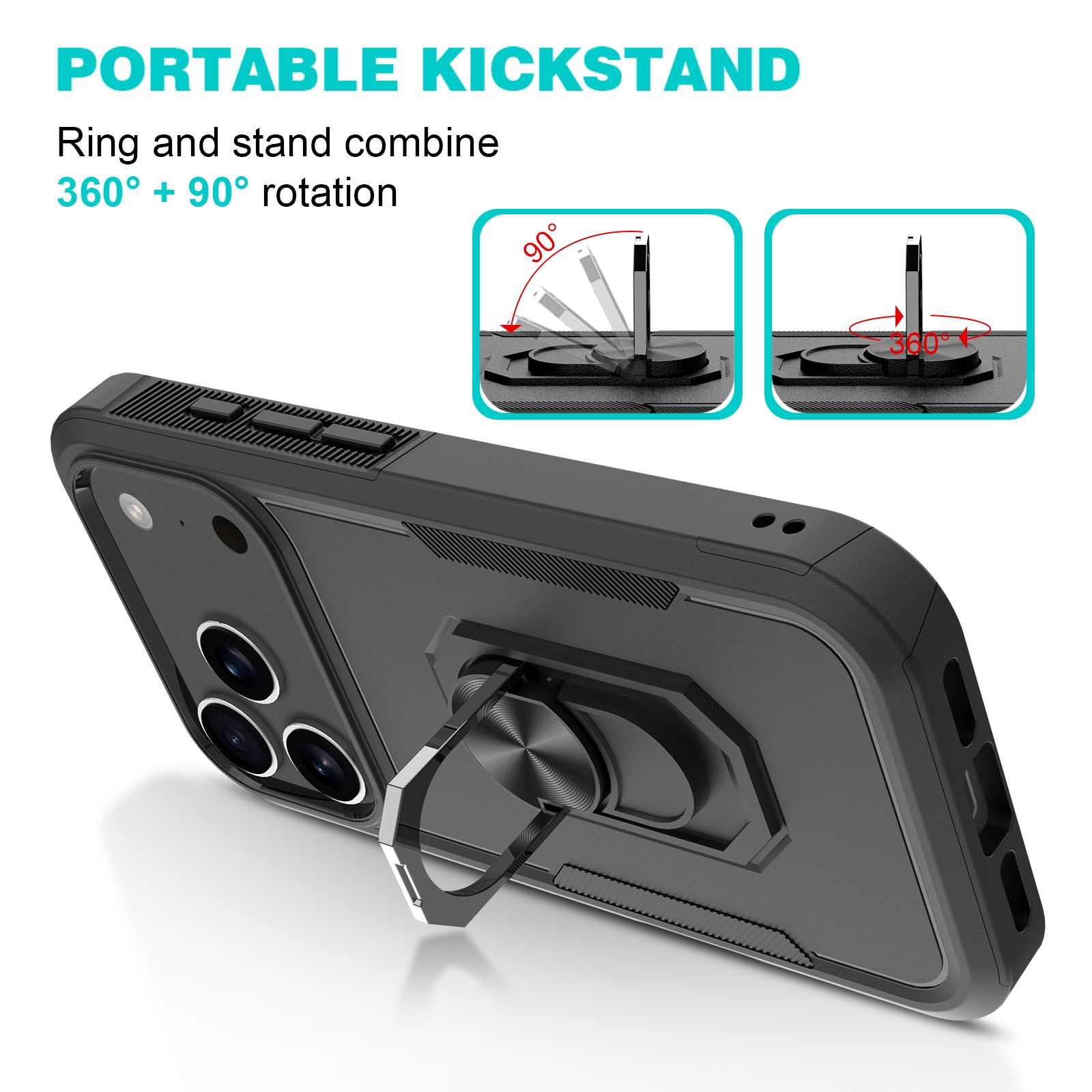 Apex Grip Dual Layer Rugged Case with Ring Kickstand — 89