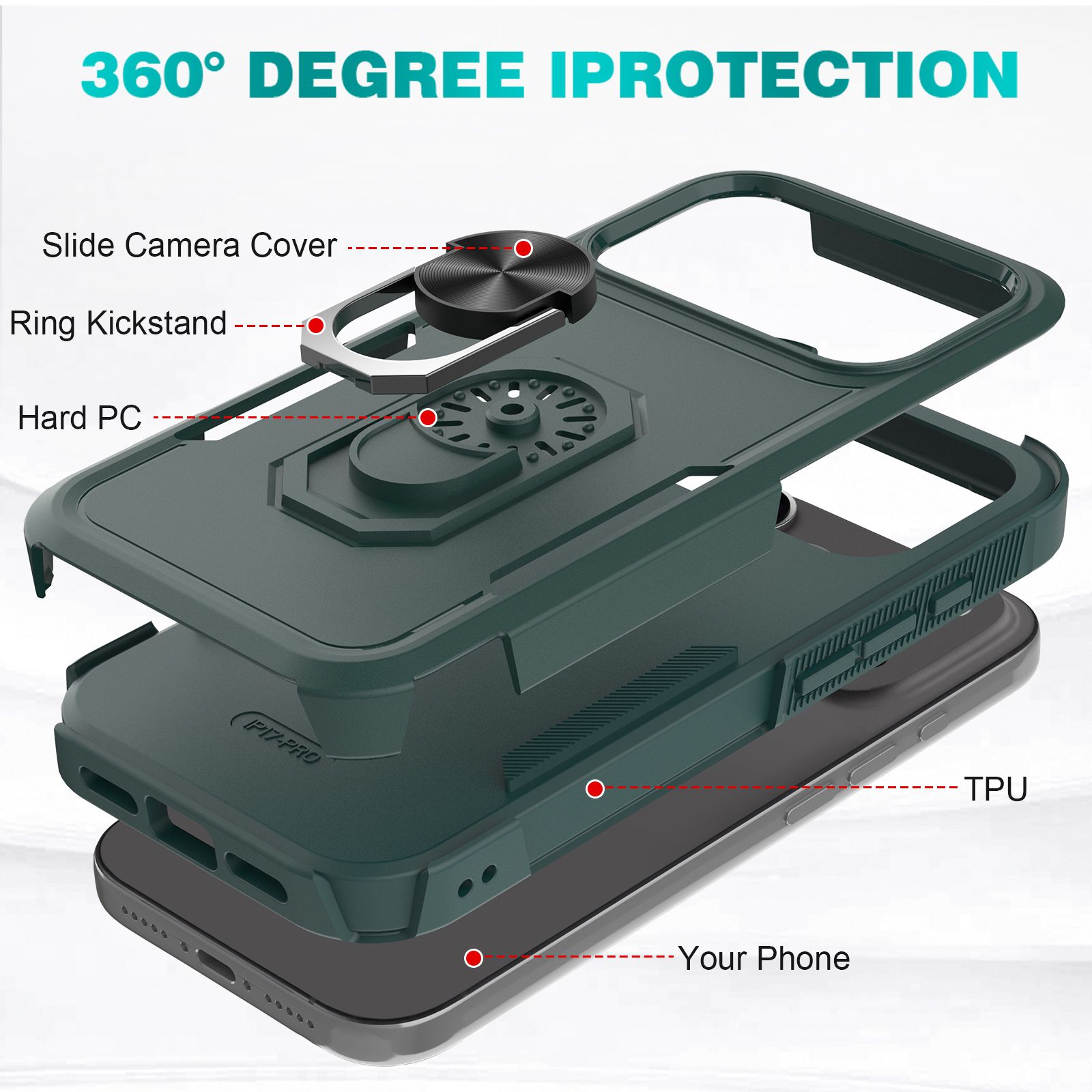 Apex Grip Dual Layer Rugged Case with Ring Kickstand — 115