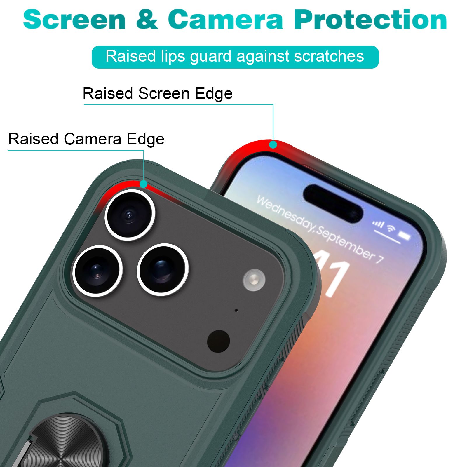 Apex Grip Dual Layer Rugged Case with Ring Kickstand — 117