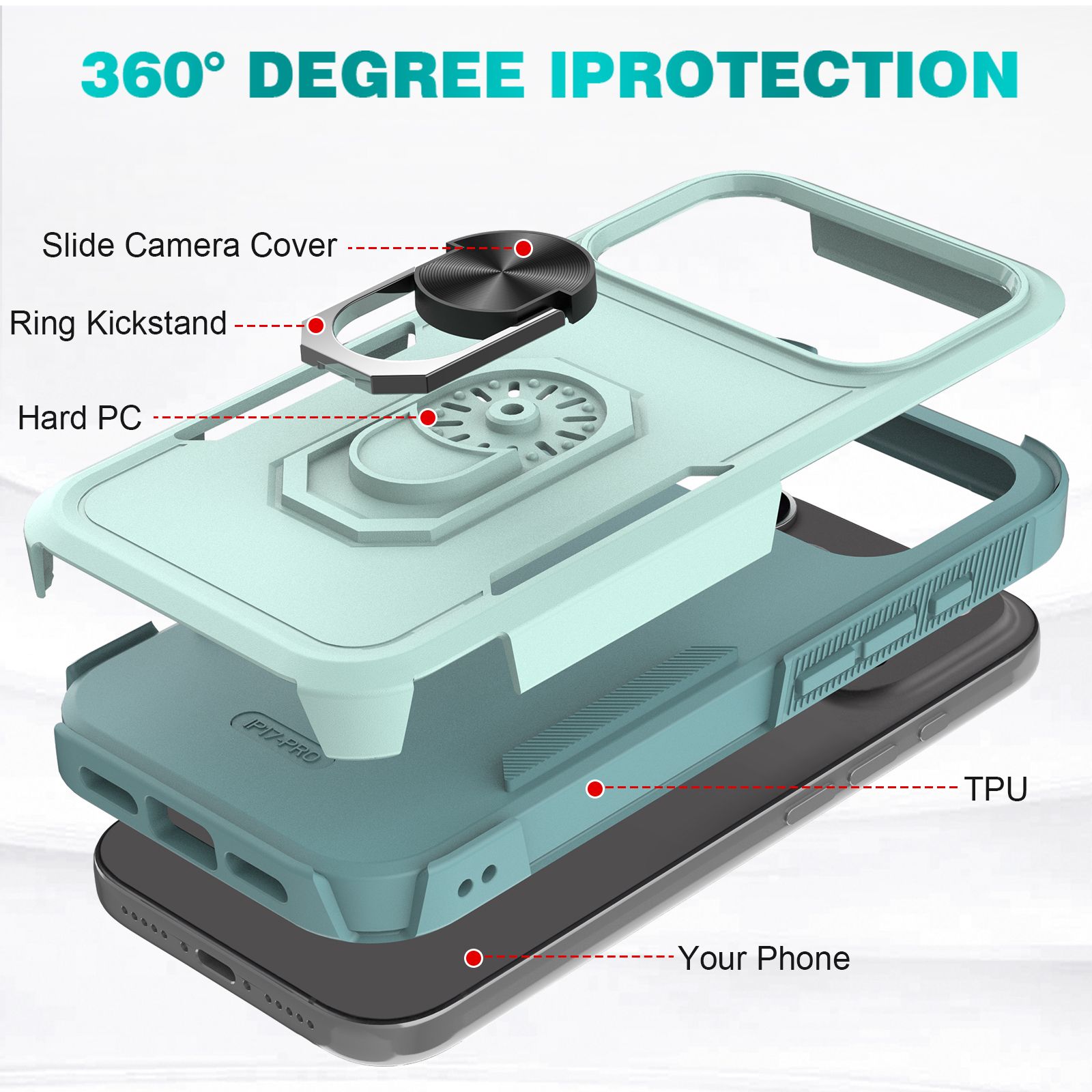 Apex Grip Dual Layer Rugged Case with Ring Kickstand — 120