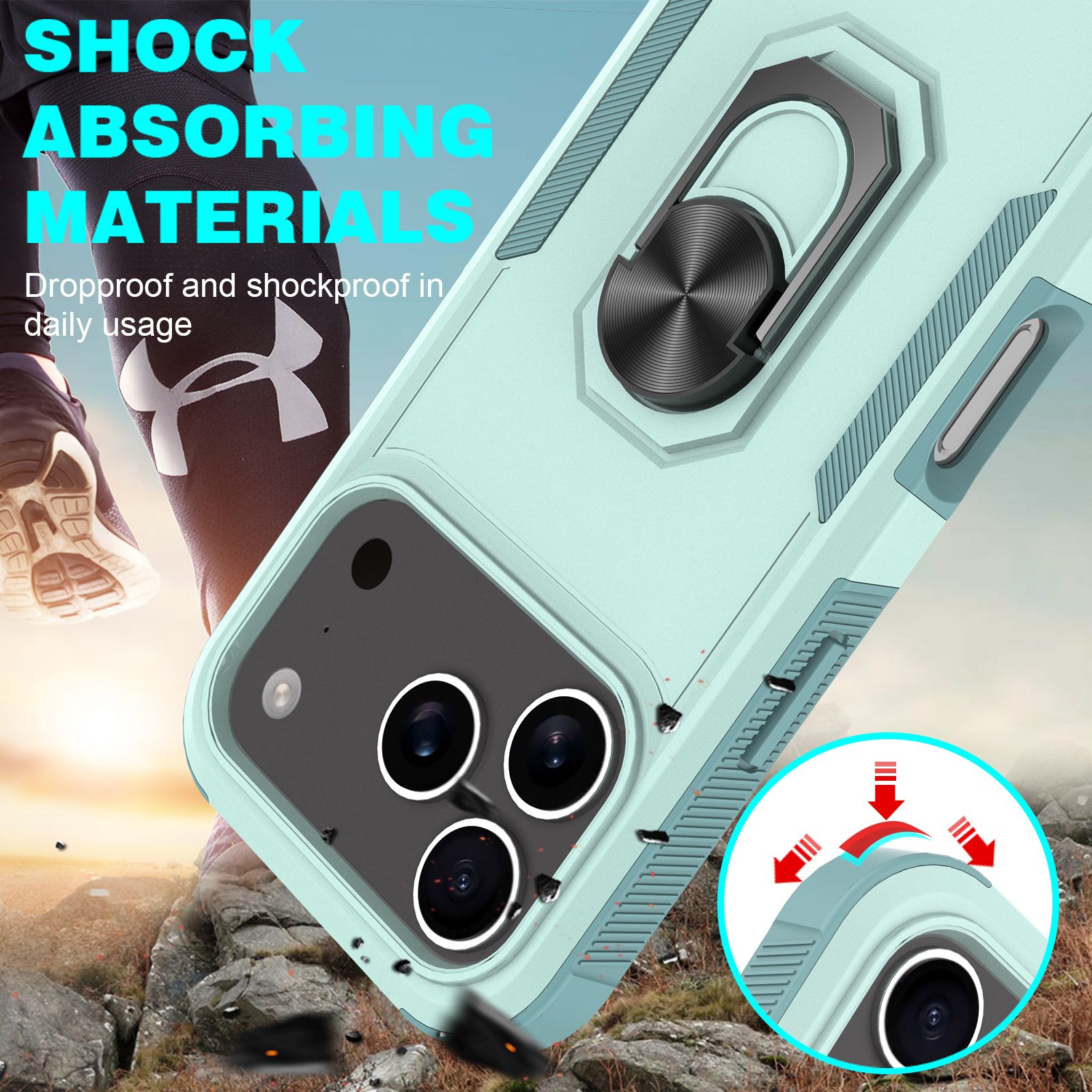 Apex Grip Dual Layer Rugged Case with Ring Kickstand — 123