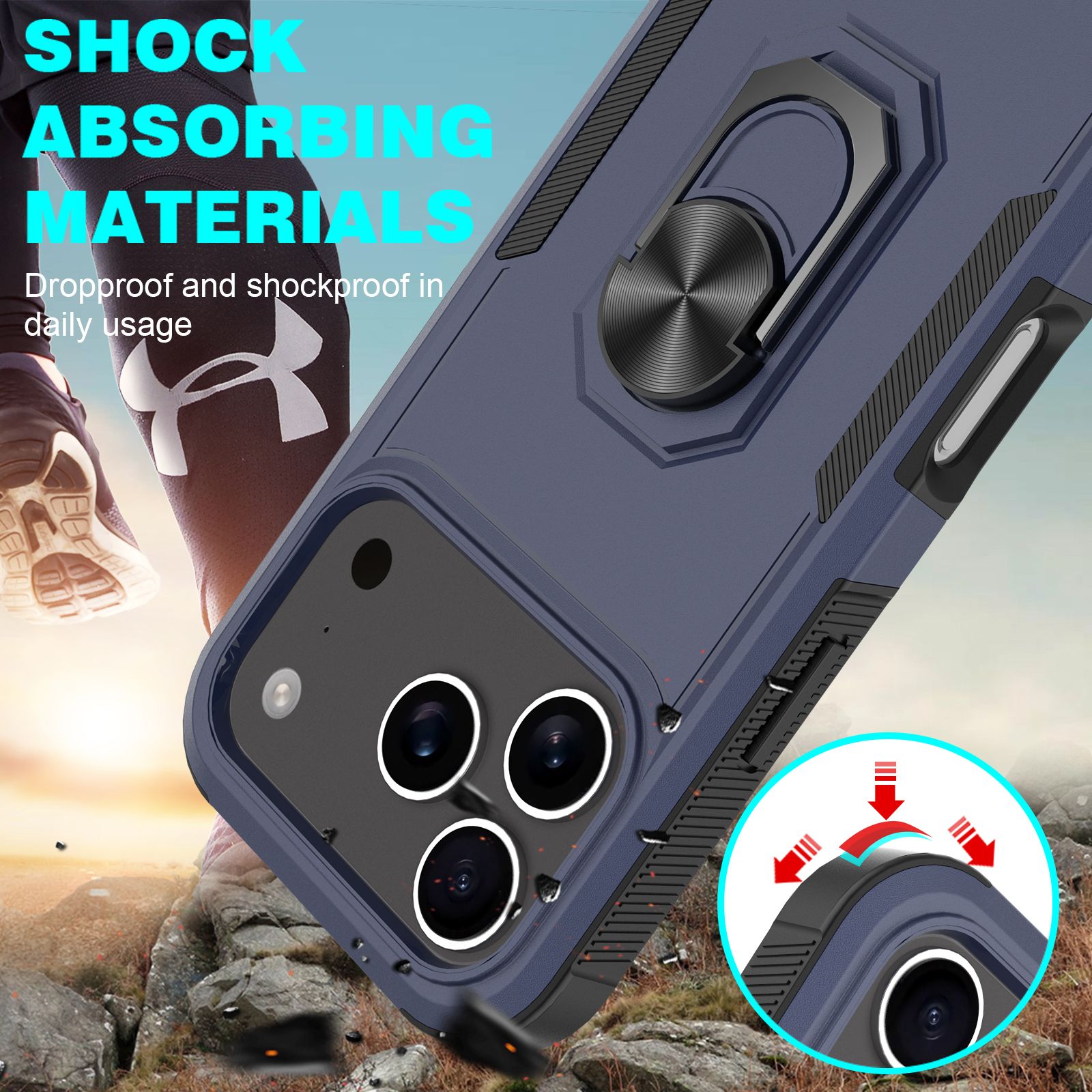 Apex Grip Dual Layer Rugged Case with Ring Kickstand — 103