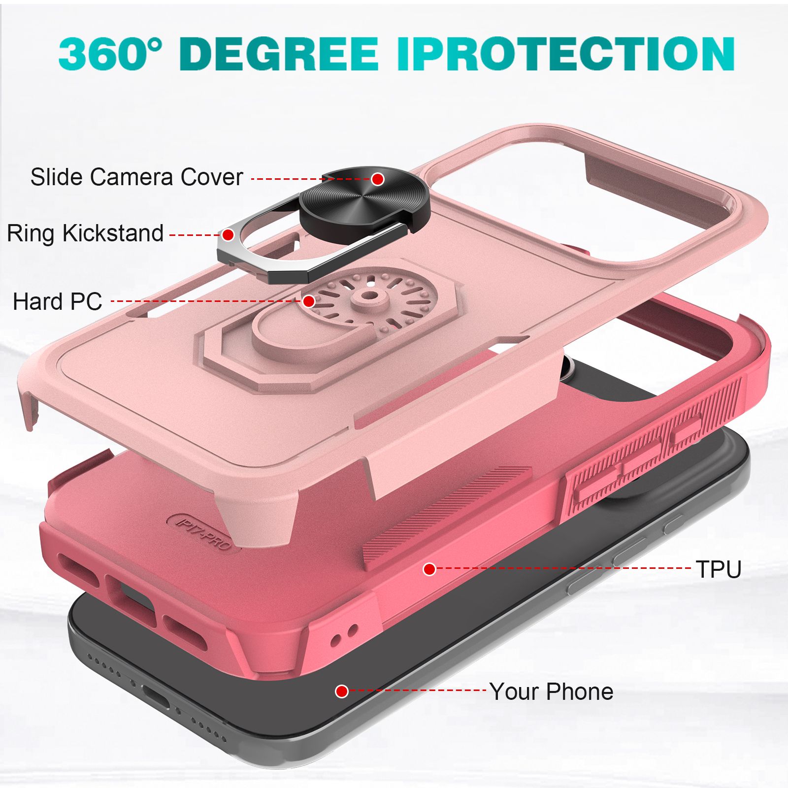 Apex Grip Dual Layer Rugged Case with Ring Kickstand — 125