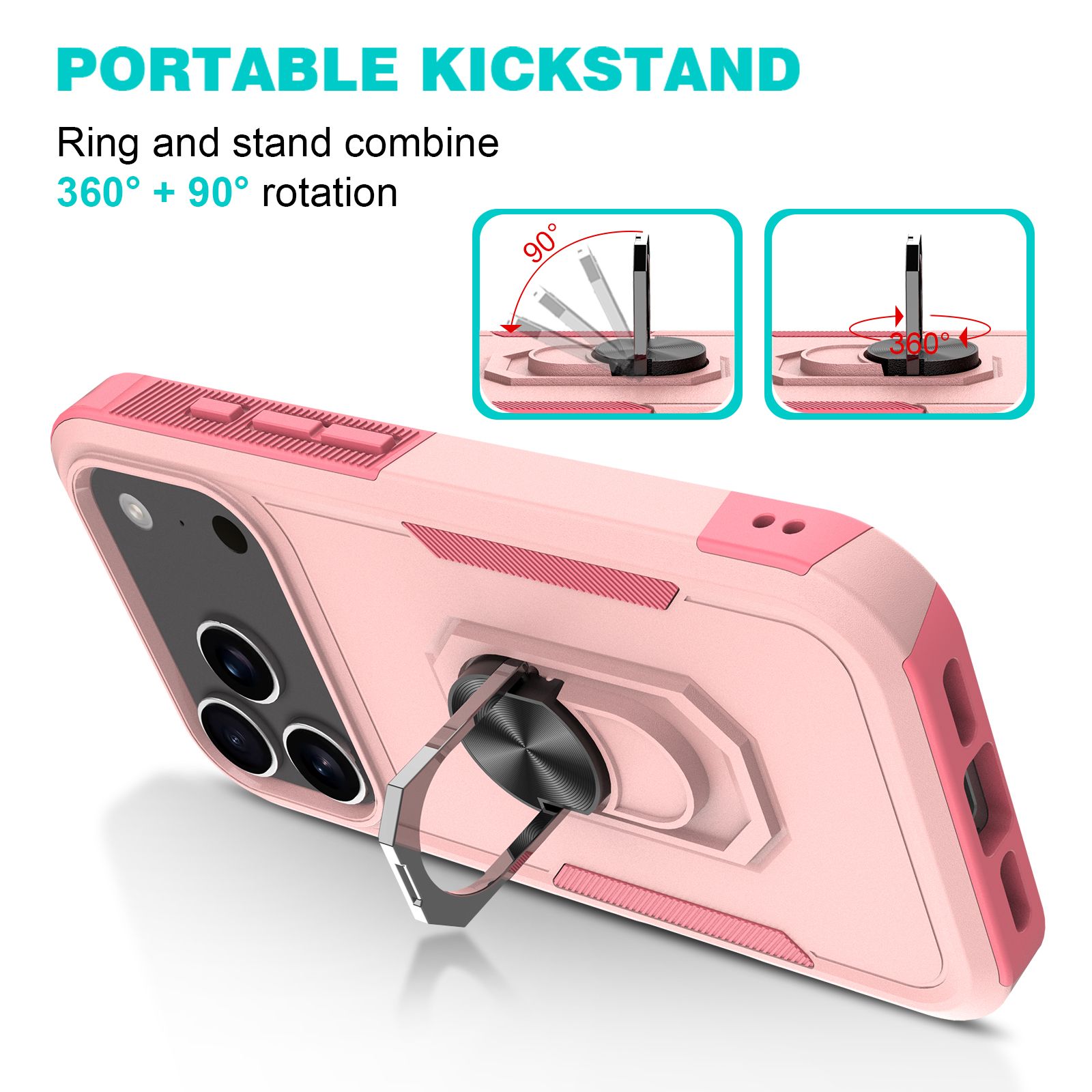 Apex Grip Dual Layer Rugged Case with Ring Kickstand — 126