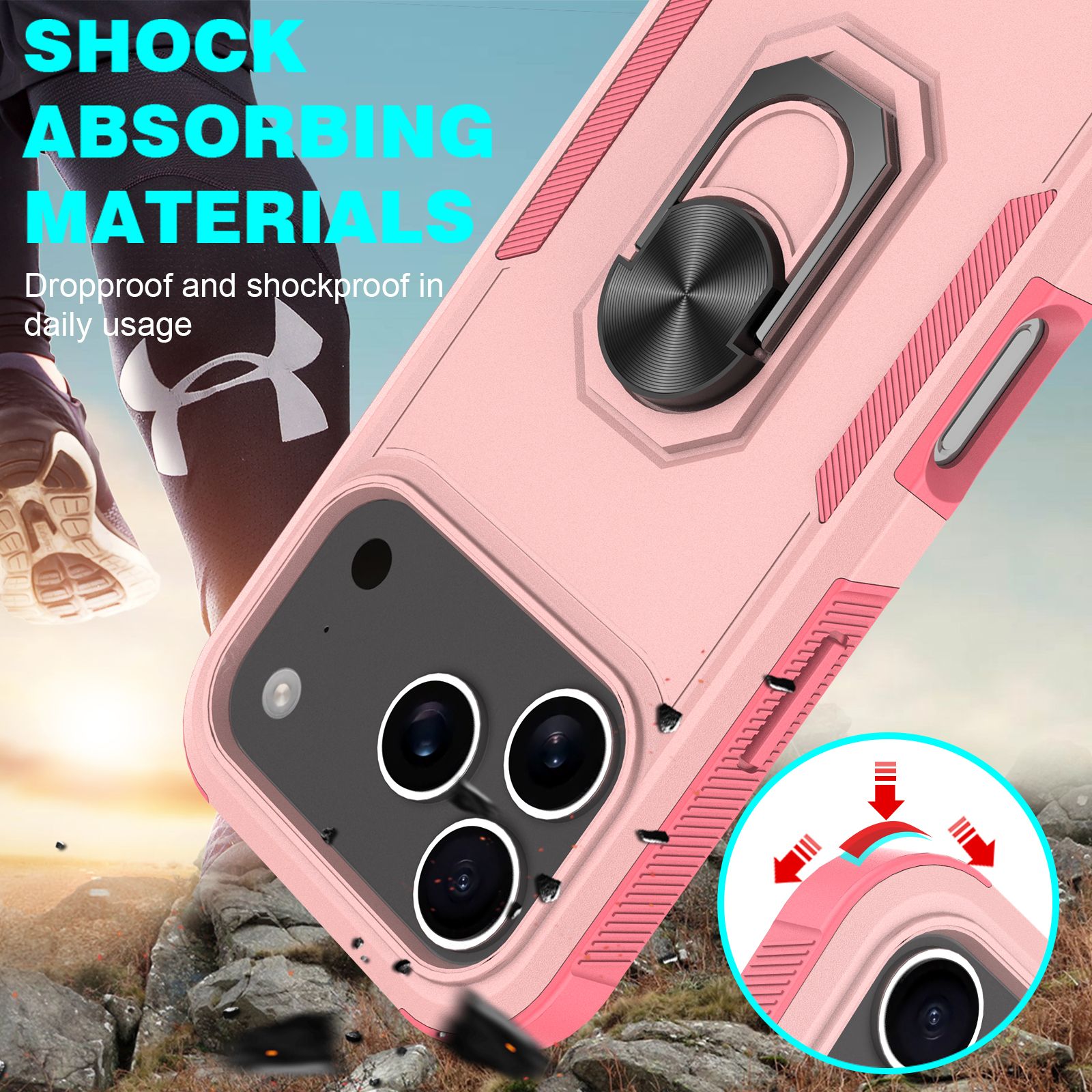 Apex Grip Dual Layer Rugged Case with Ring Kickstand — 128