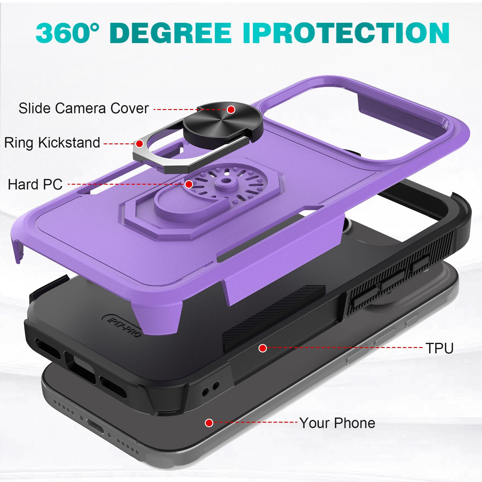 Apex Grip Dual Layer Rugged Case with Ring Kickstand — 105
