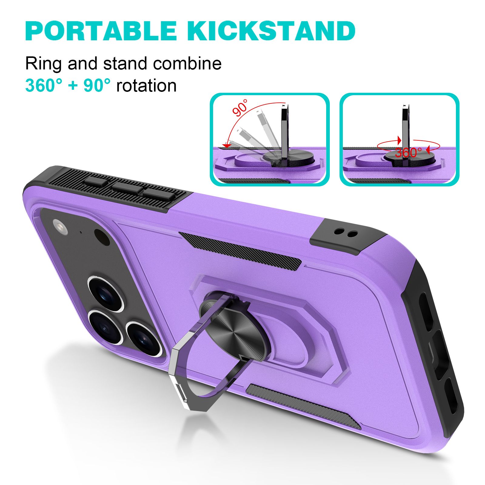 Apex Grip Dual Layer Rugged Case with Ring Kickstand — 106