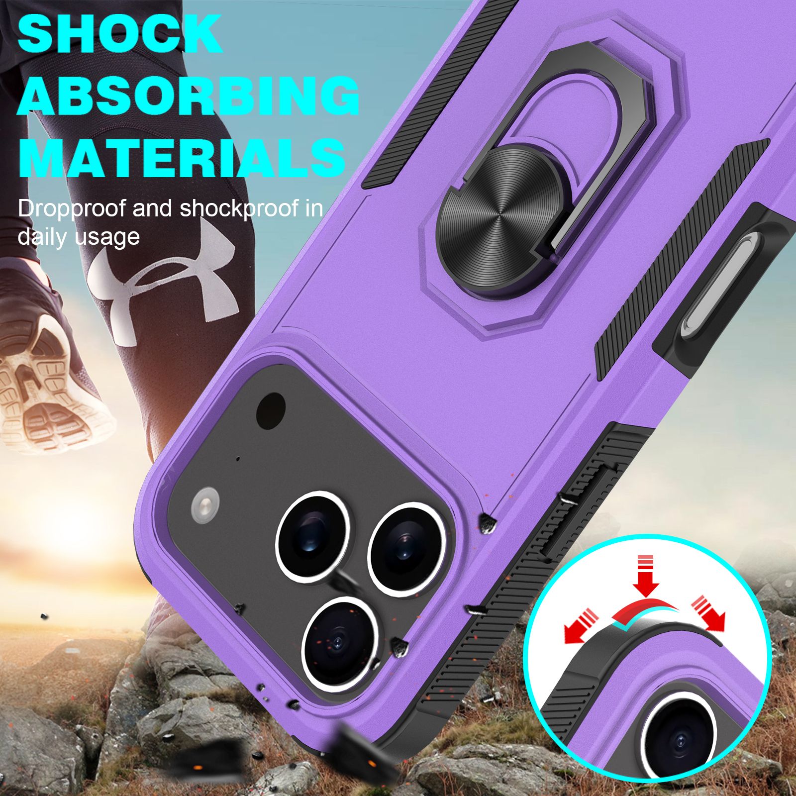 Apex Grip Dual Layer Rugged Case with Ring Kickstand — 108