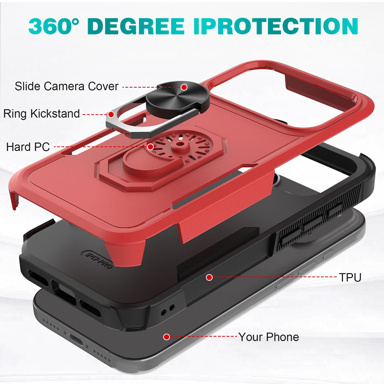Apex Grip Dual Layer Rugged Case with Ring Kickstand — 110