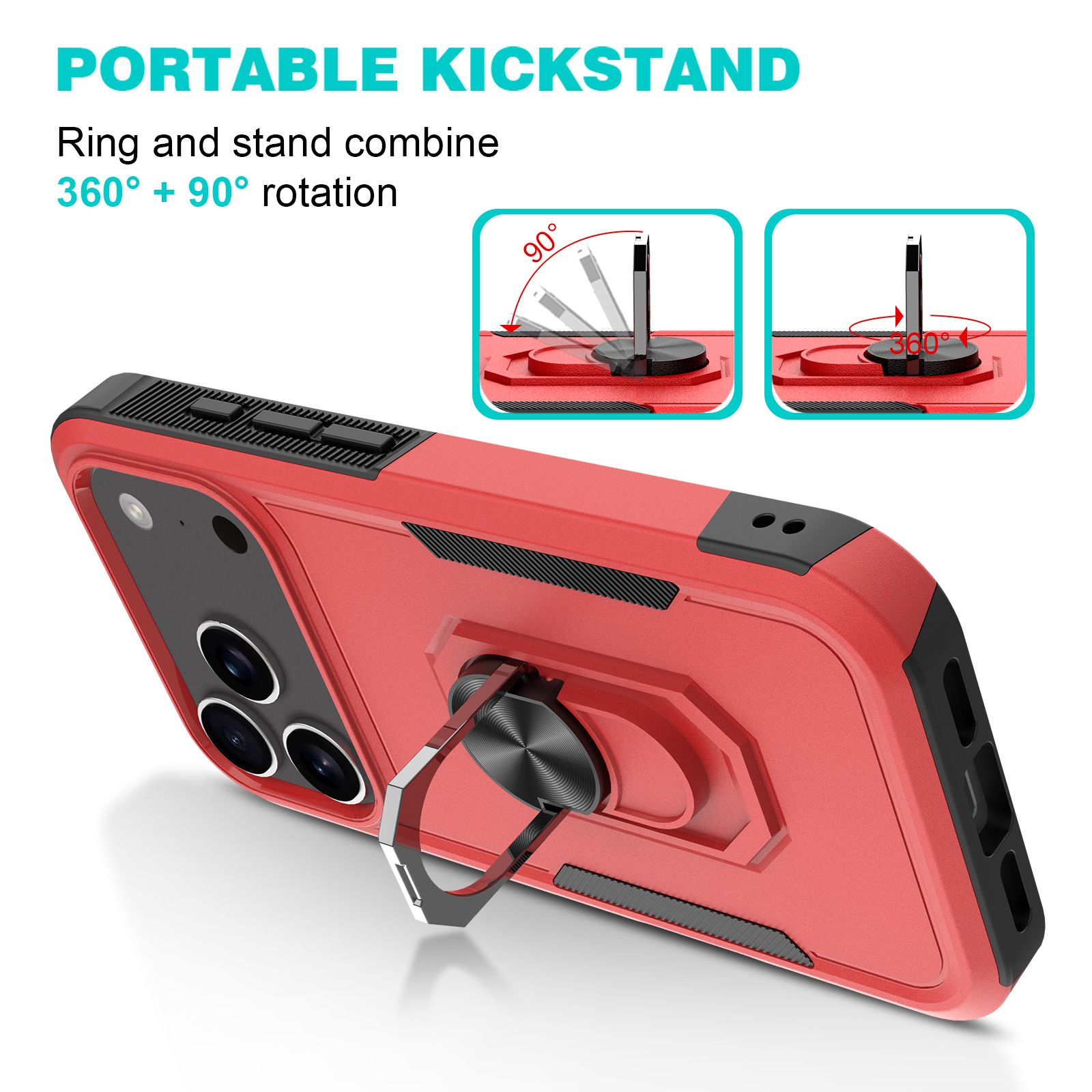Apex Grip Dual Layer Rugged Case with Ring Kickstand — 111
