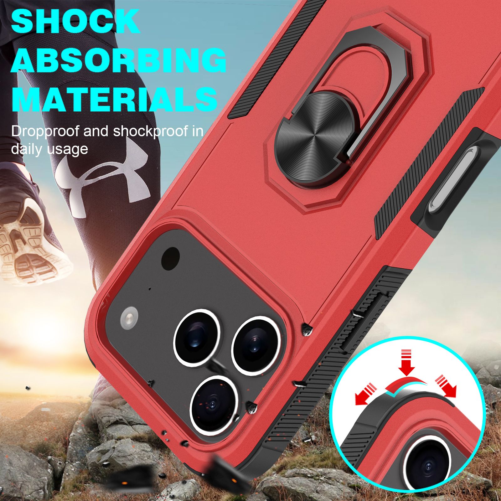 Apex Grip Dual Layer Rugged Case with Ring Kickstand — 113