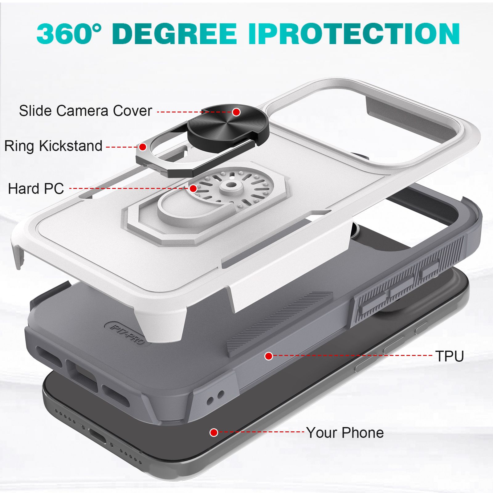 Apex Grip Dual Layer Rugged Case with Ring Kickstand — 95
