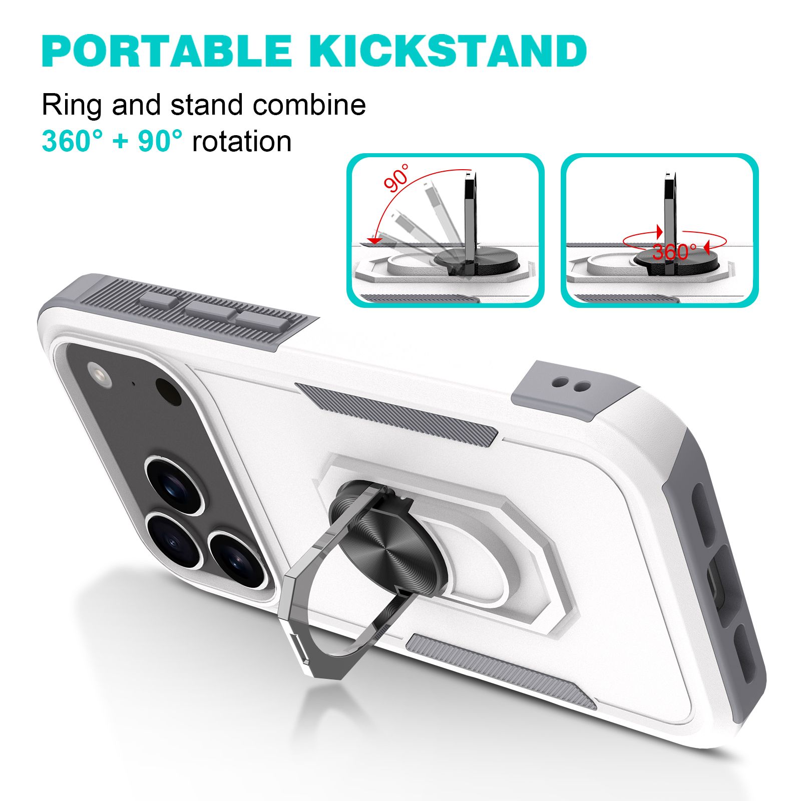 Apex Grip Dual Layer Rugged Case with Ring Kickstand — 96