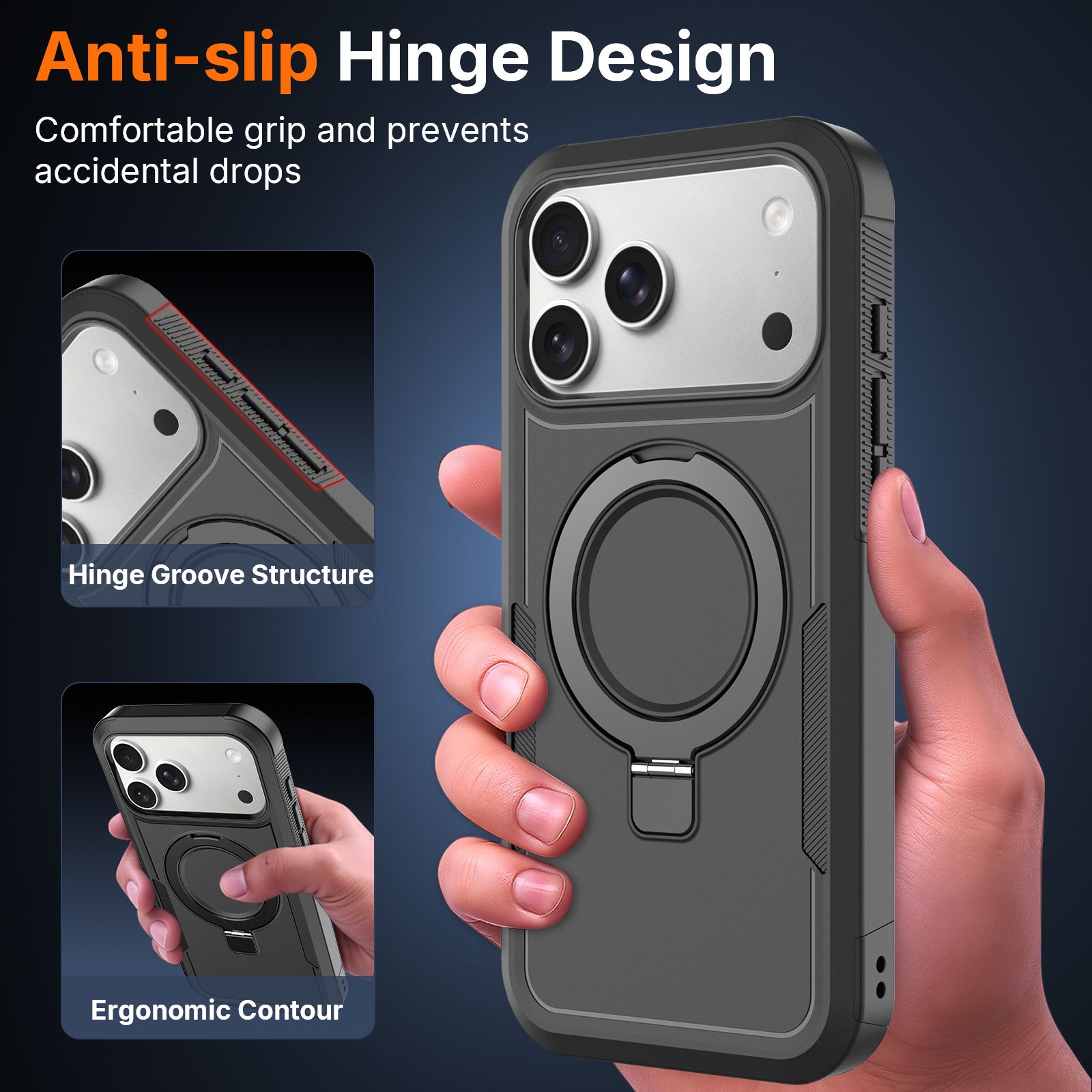 Apex Grip Dual Layer Rugged Case with Ring Kickstand — 212